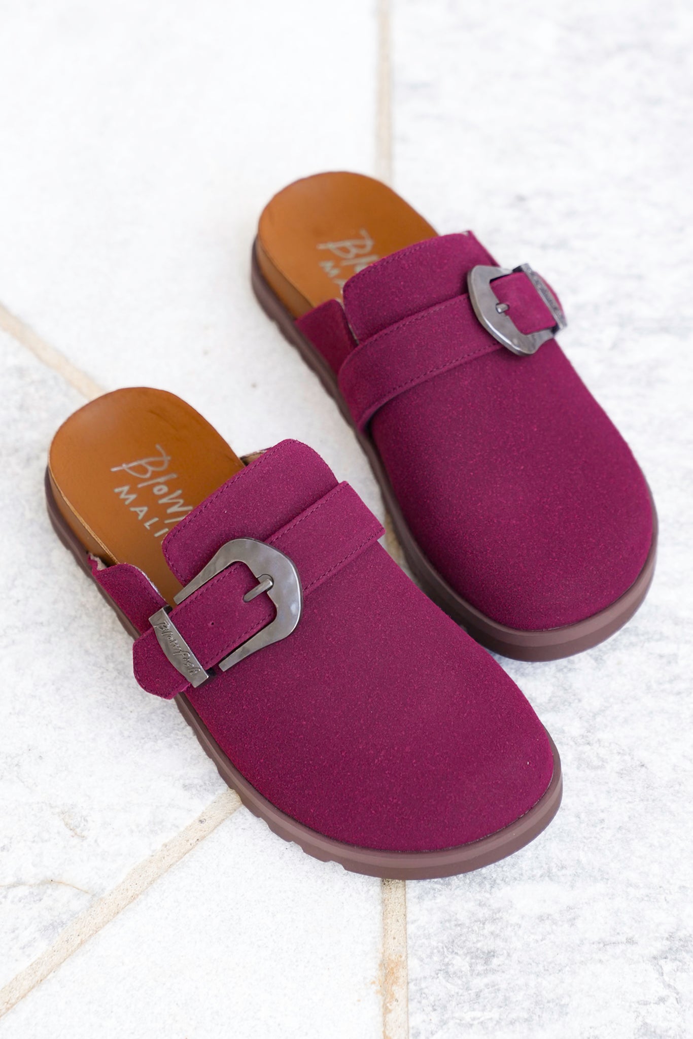 Blowfish Vegan Suede Buckle Slip On Clog