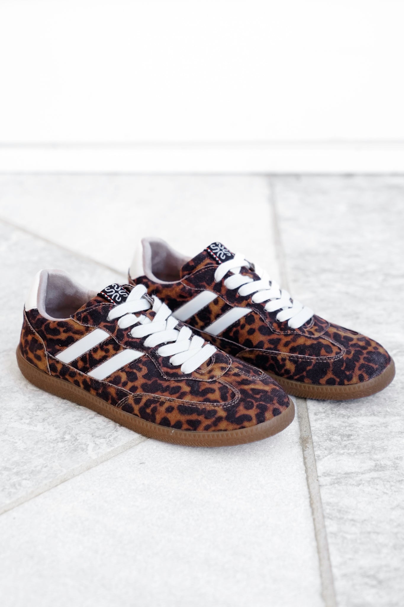 Shu Shop Animal Print Retro Vegan Suede Lace Up Sneaker