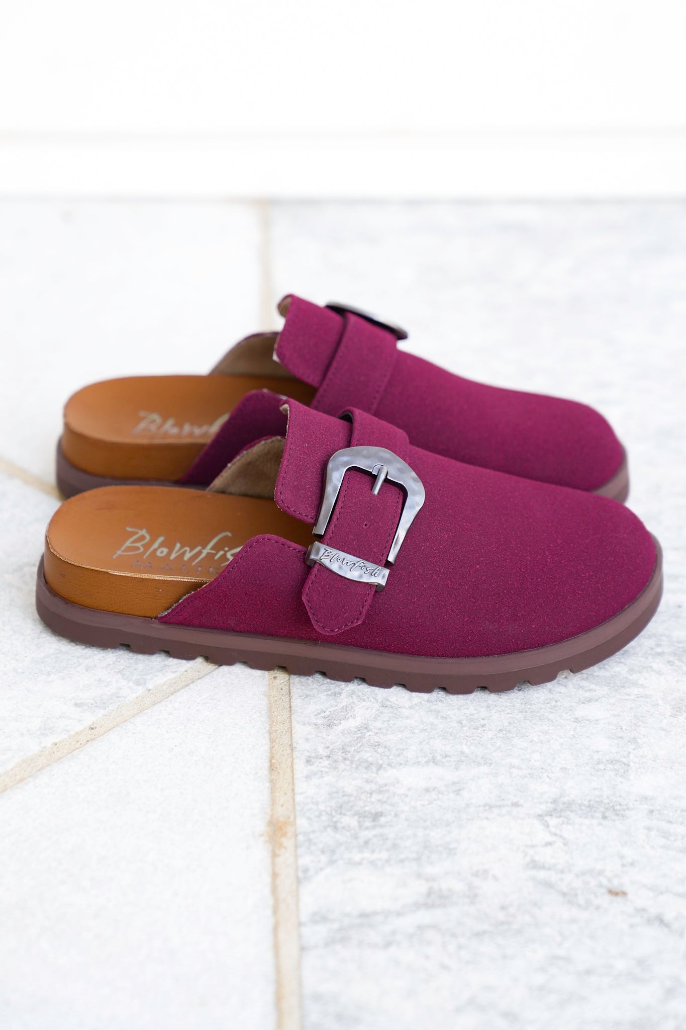 Blowfish Vegan Suede Buckle Slip On Clog