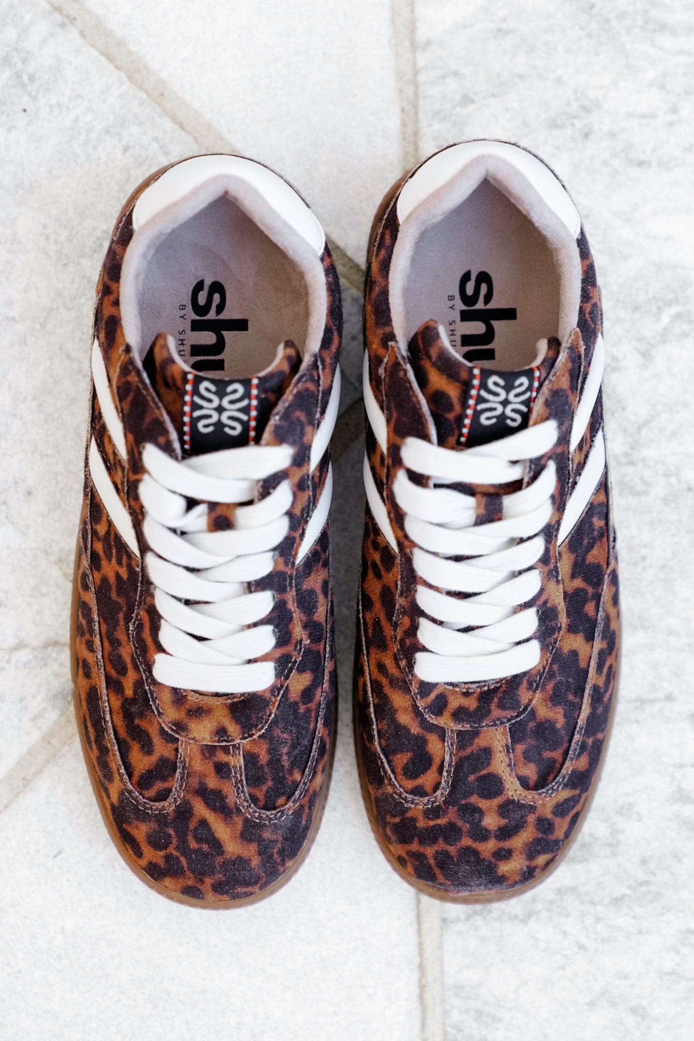 Shu Shop Animal Print Retro Vegan Suede Lace Up Sneaker