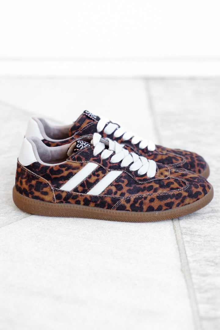Shu Shop Animal Print Retro Vegan Suede Lace Up Sneaker