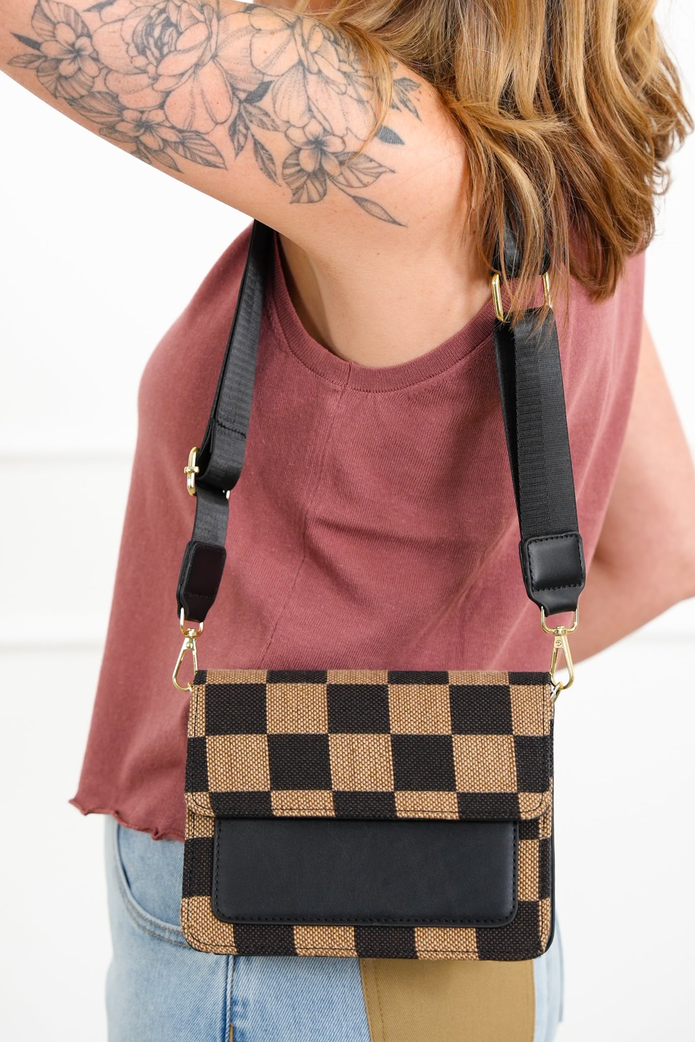 Checkered Crossbody Bag