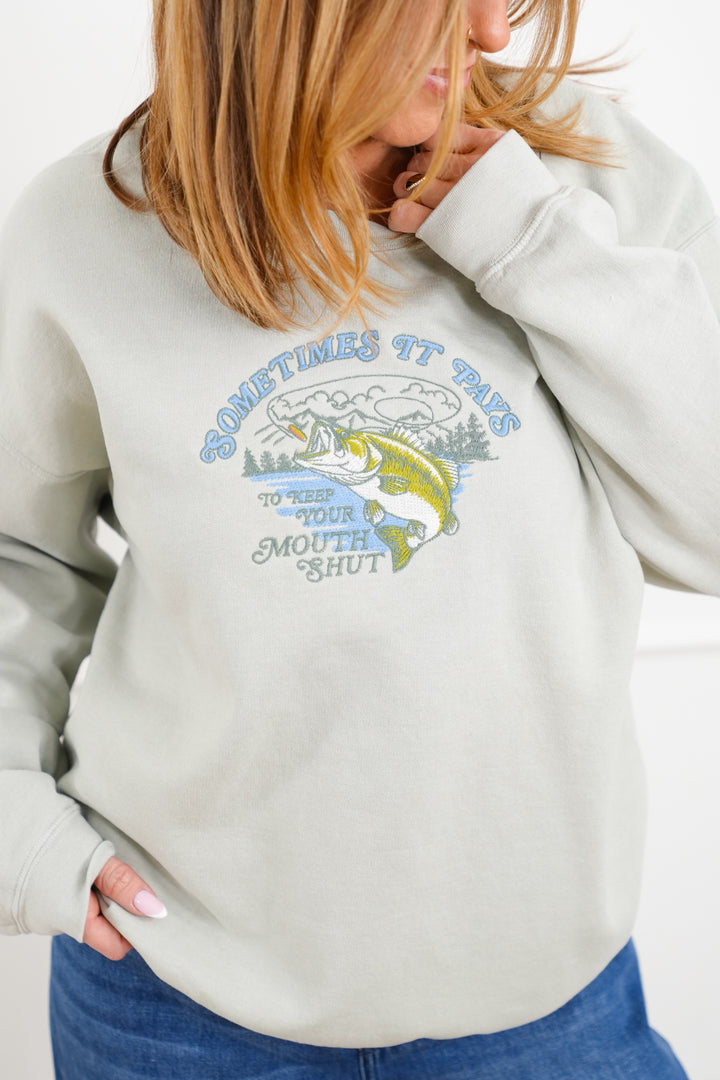 Long Sleeve "Sometimes It Pays" Graphic Pullover Sweatshirt