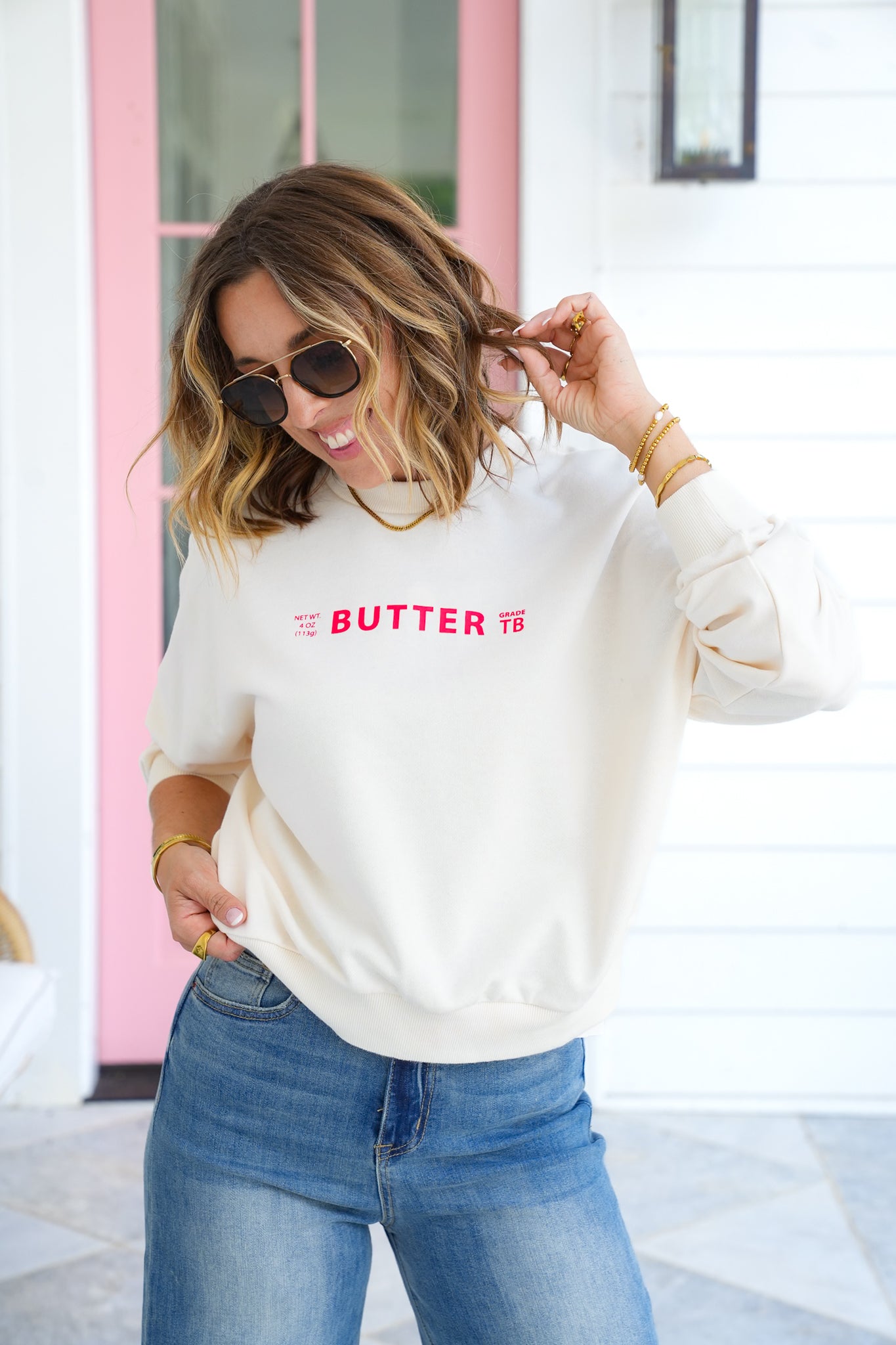Long Sleeve "Butter" Graphic Sweatshirt