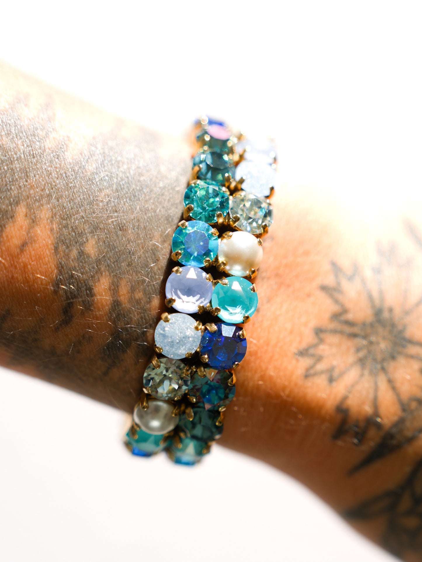 TOVA Olivia 2 Strand Stretch Bracelet in Fairy Dust Blue Mix