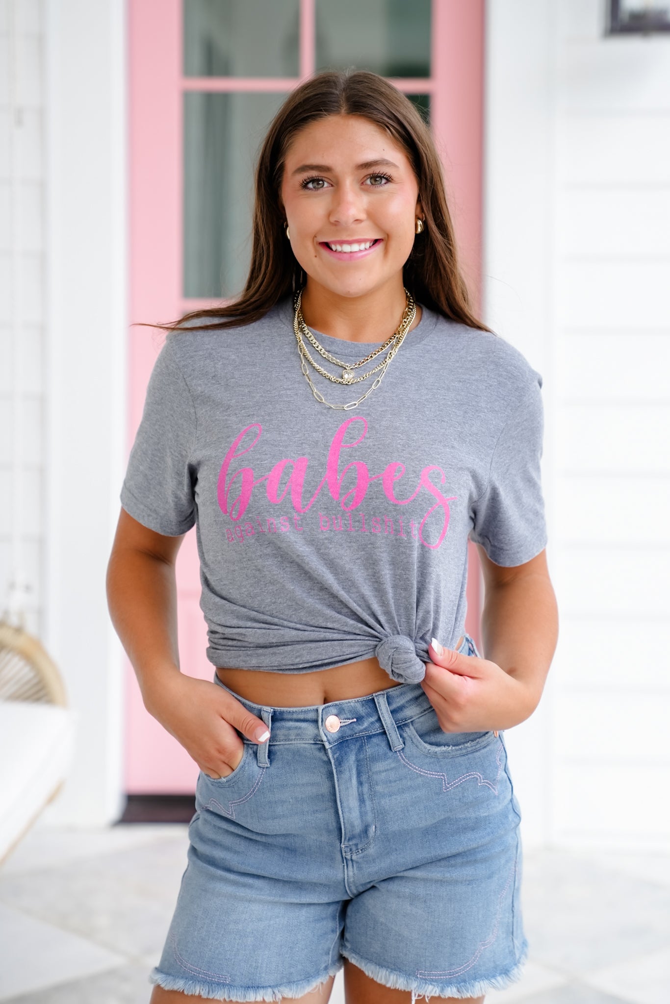 Plus/Reg Short Sleeve "Babes Against Bullshit" Graphic Tee