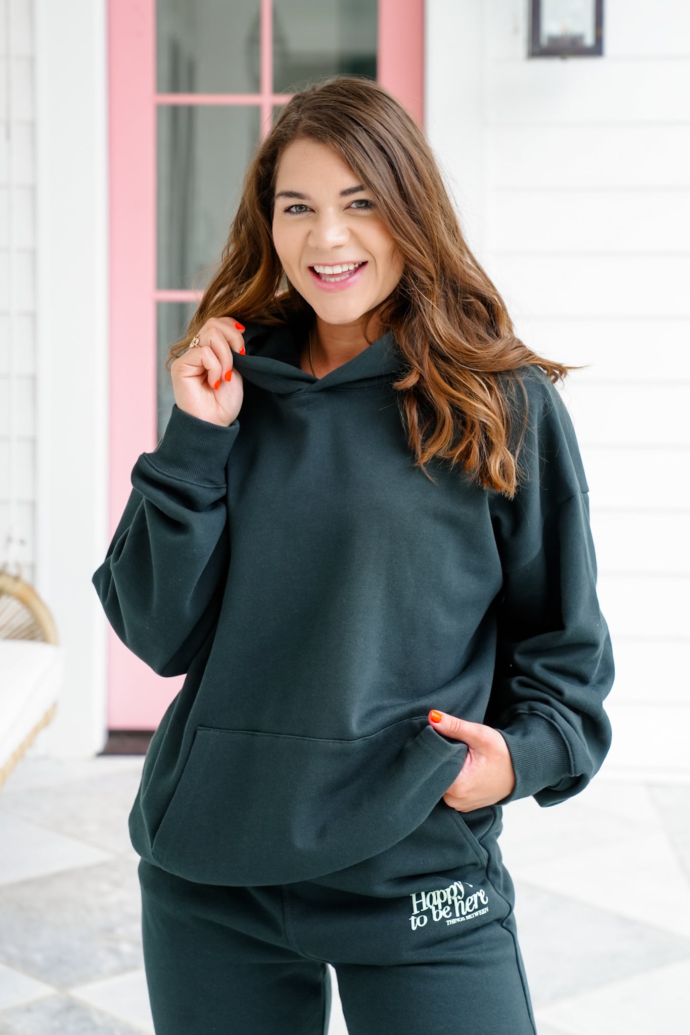 Long Sleeve "Happy to Be Here" Hoodie and Pants Set