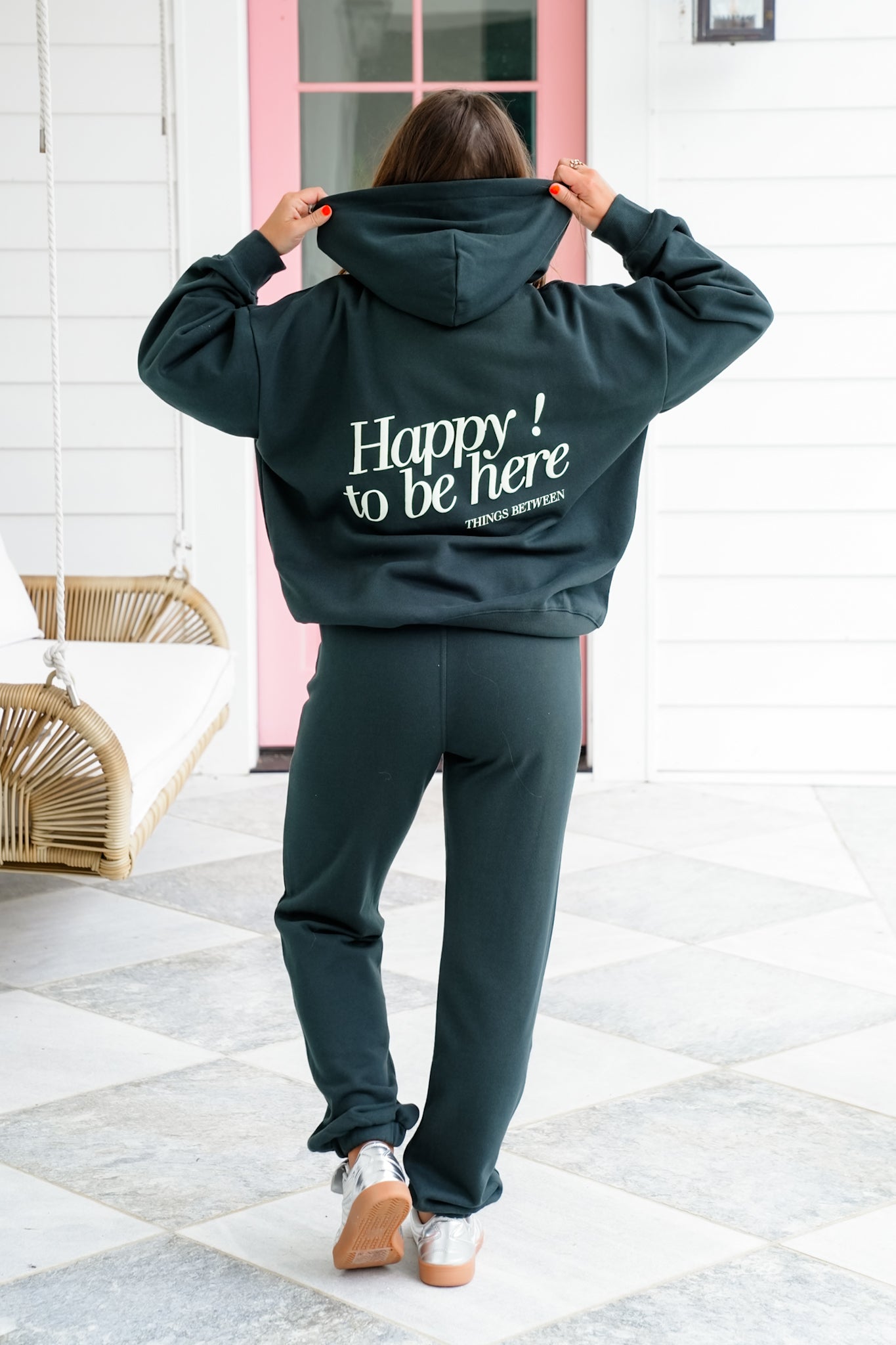 Long Sleeve "Happy to Be Here" Hoodie and Pants Set