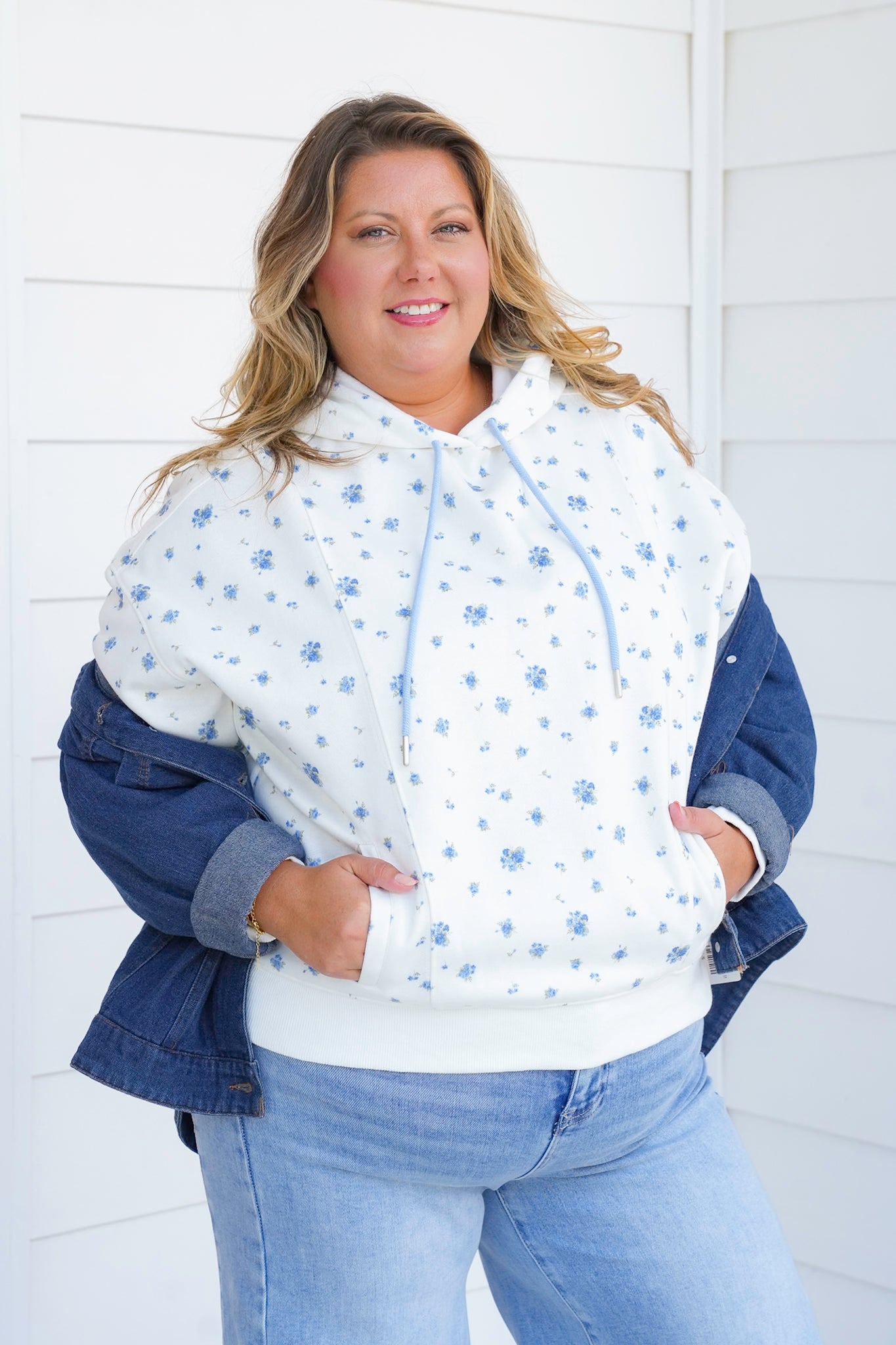 Floral Long Sleeve Pullover Hoodie