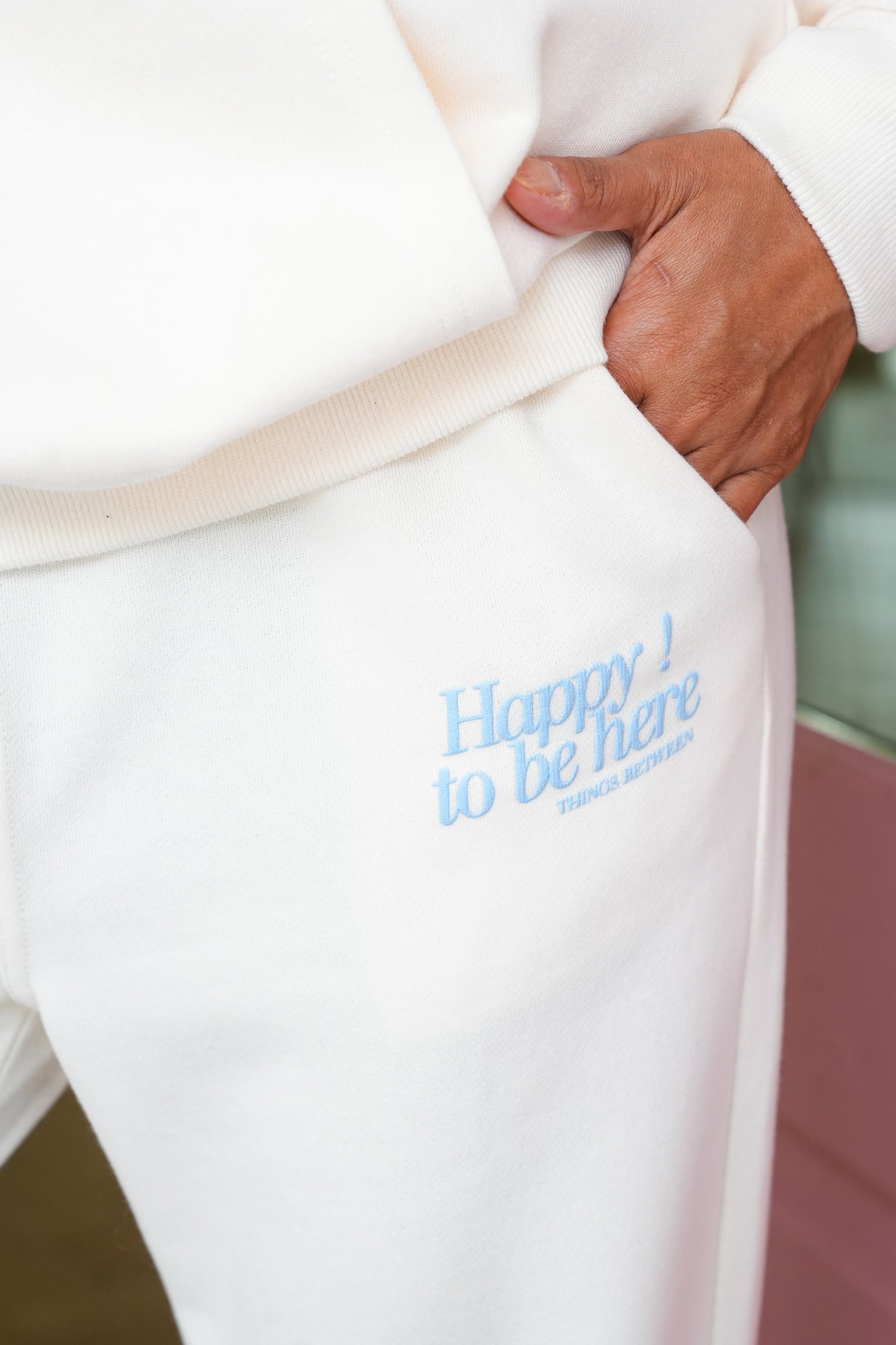 Long Sleeve "Happy to Be Here" Hoodie and Pants Set