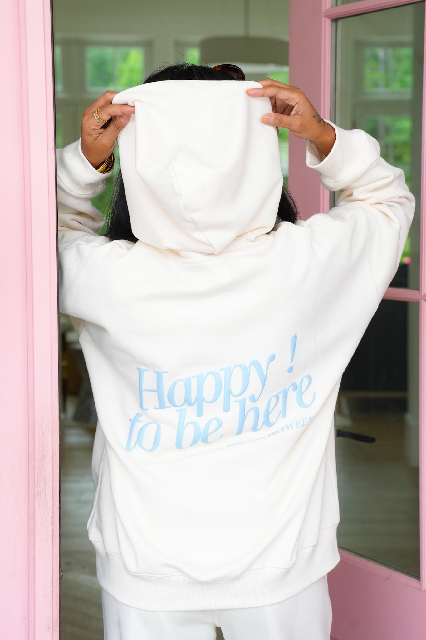 Long Sleeve "Happy to Be Here" Hoodie and Pants Set