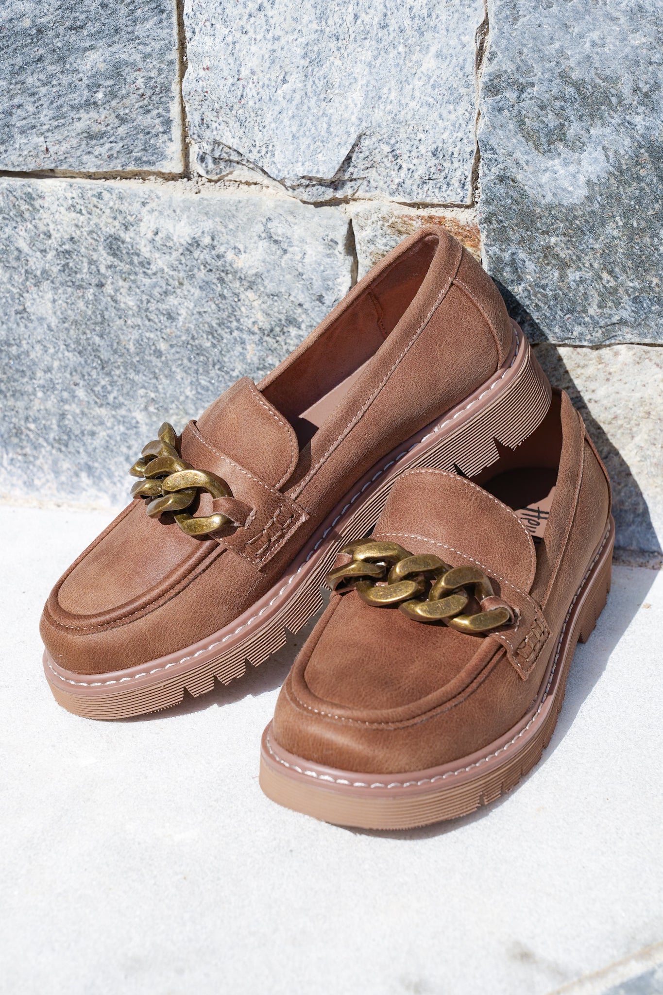 Corky's "Not Literally" Vegan Leather Loafer with Chunky Gold Chain