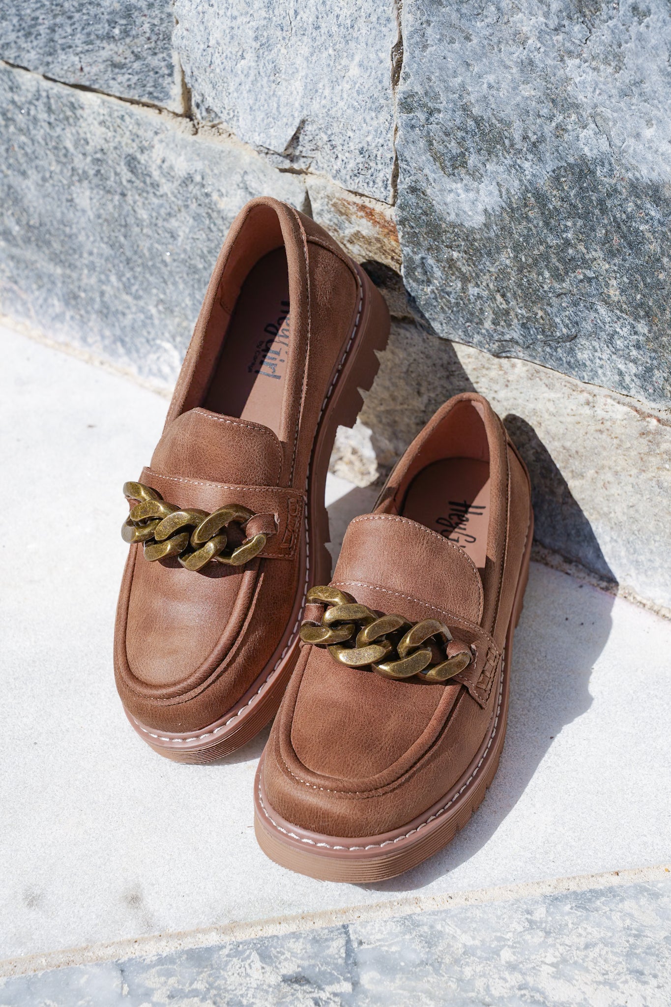Corky's "Not Literally" Vegan Leather Loafer with Chunky Gold Chain