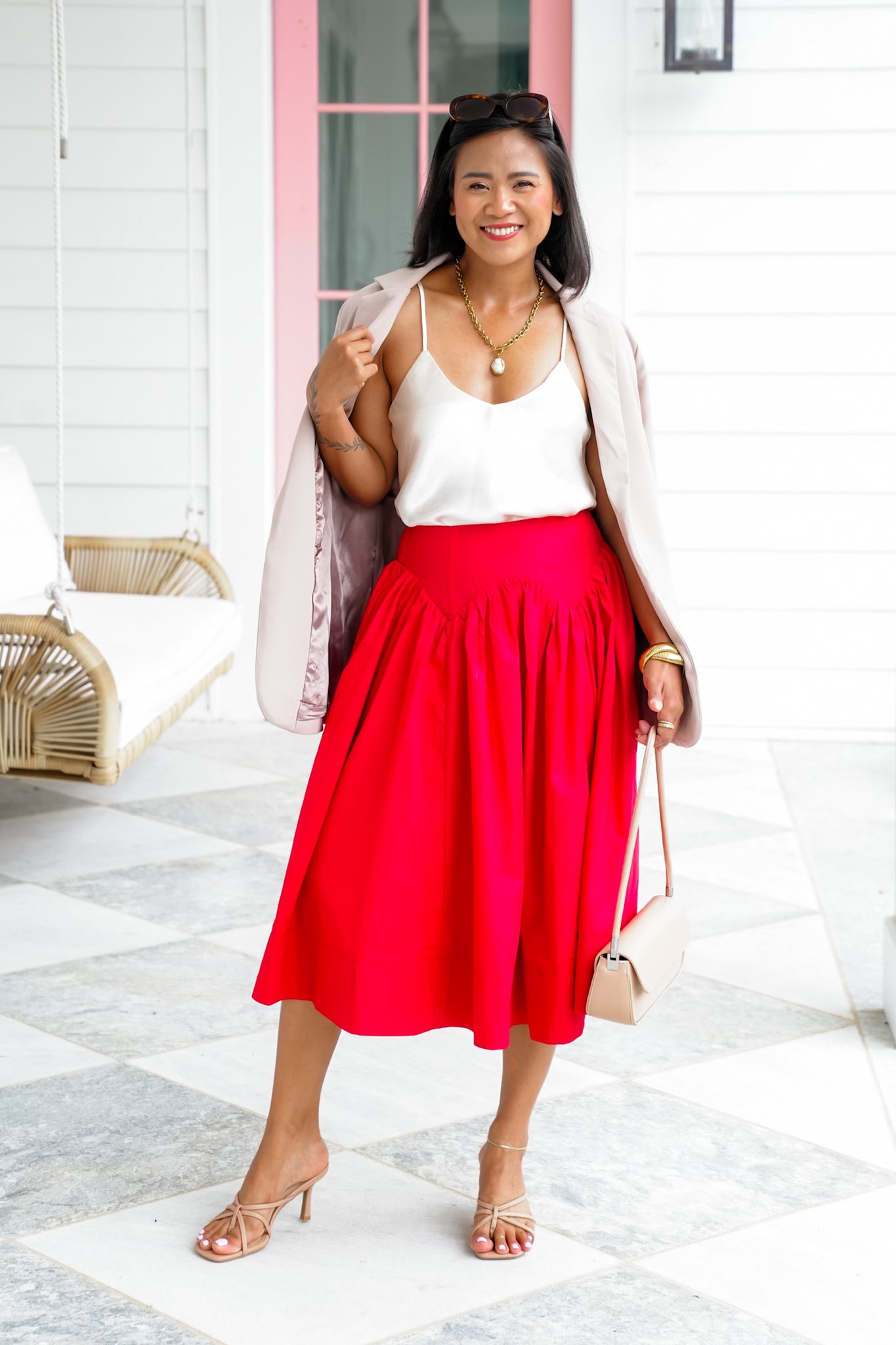 Solid Satin V Neck Camisole Top