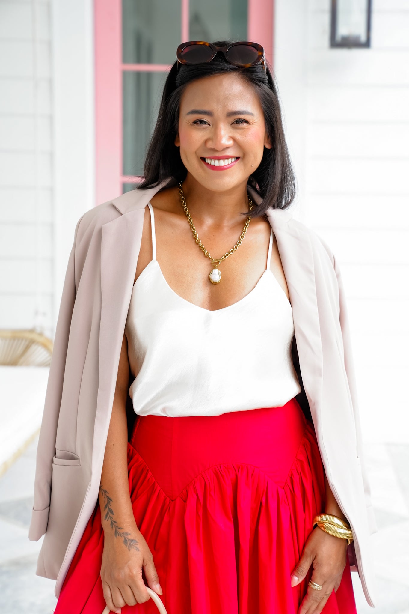 Solid Satin V Neck Camisole Top