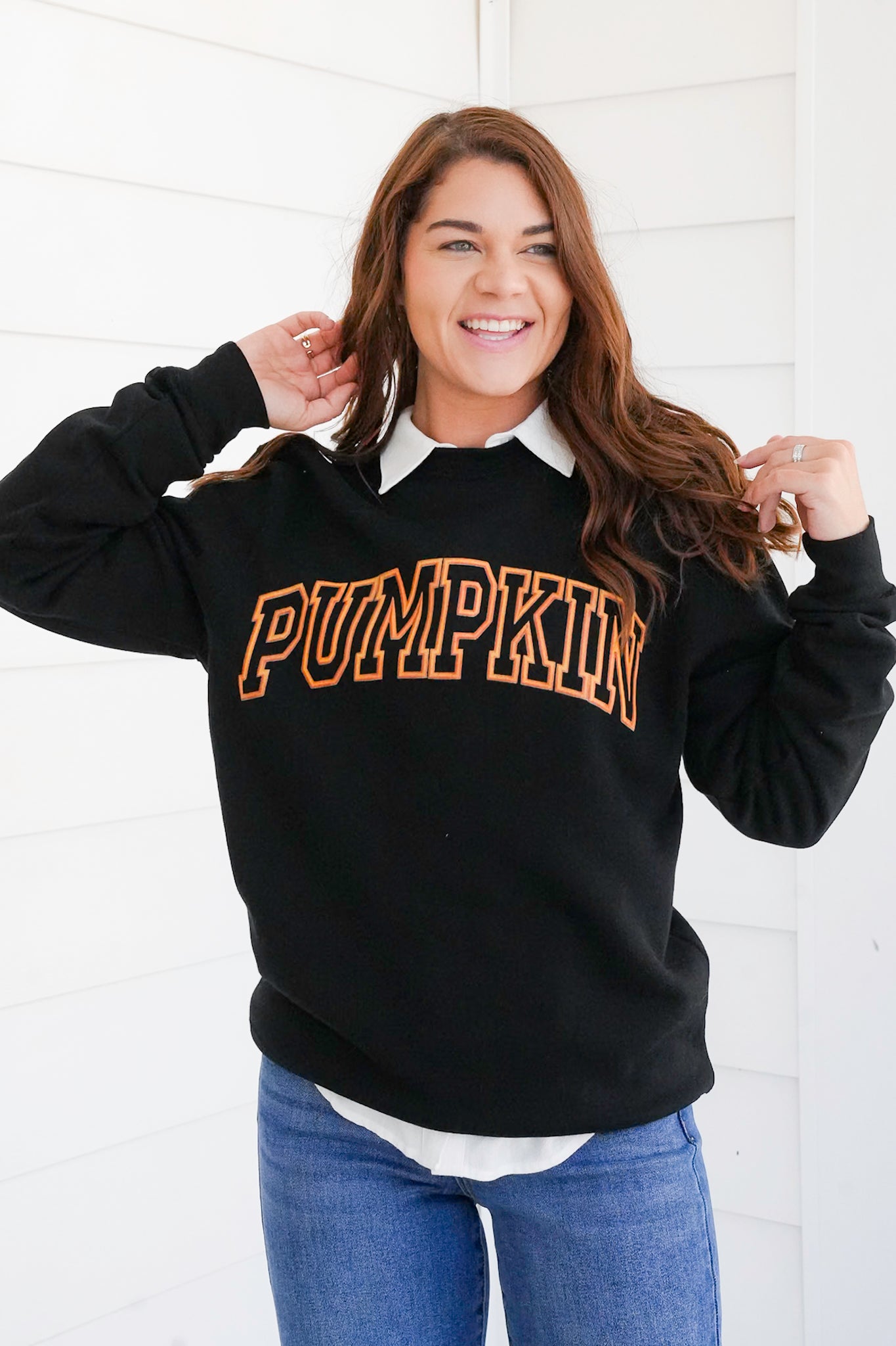 Plus/Reg Long Sleeve "Pumpkin" Graphic Sweatshirt