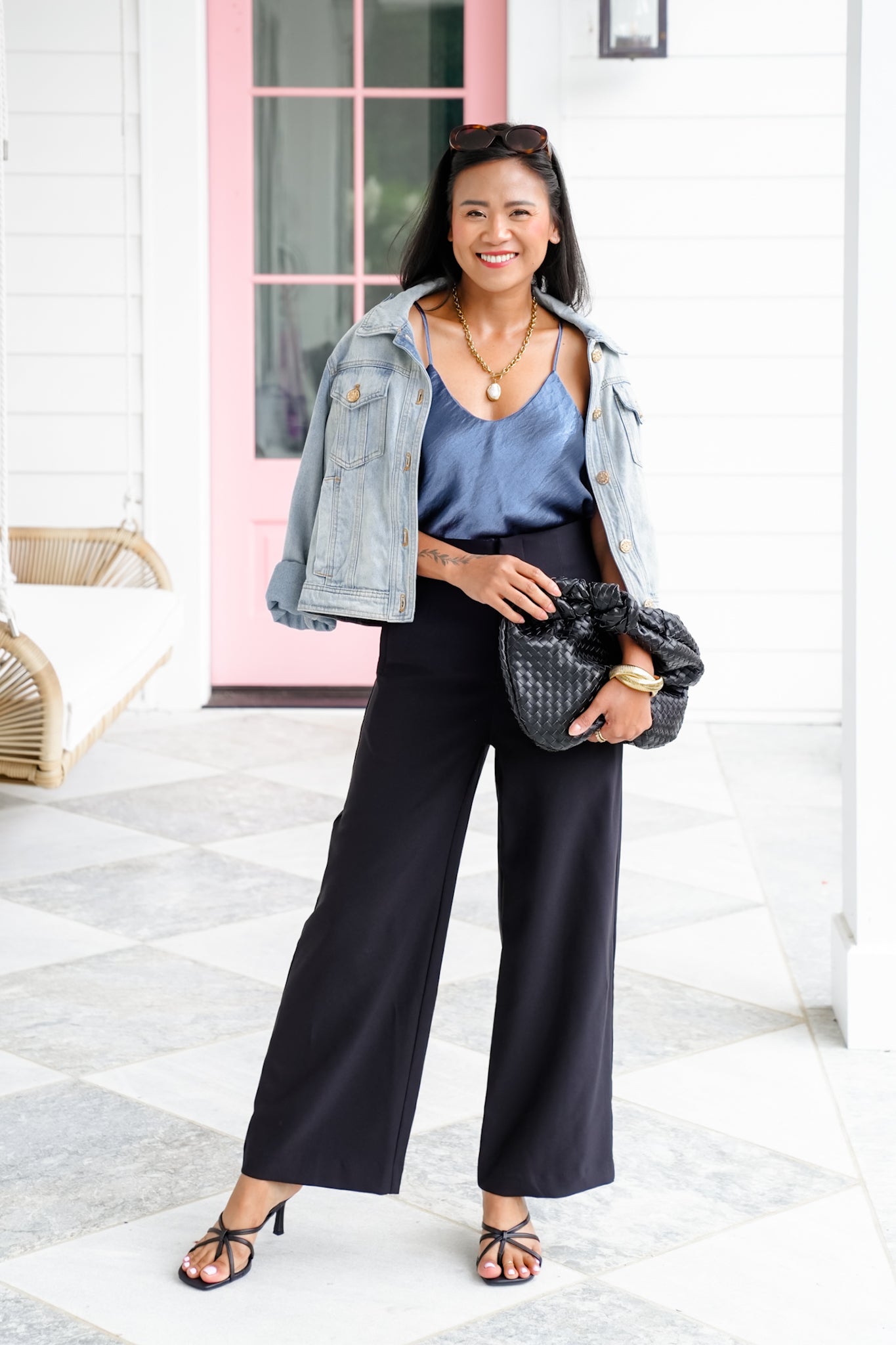 Solid Satin V Neck Camisole Top
