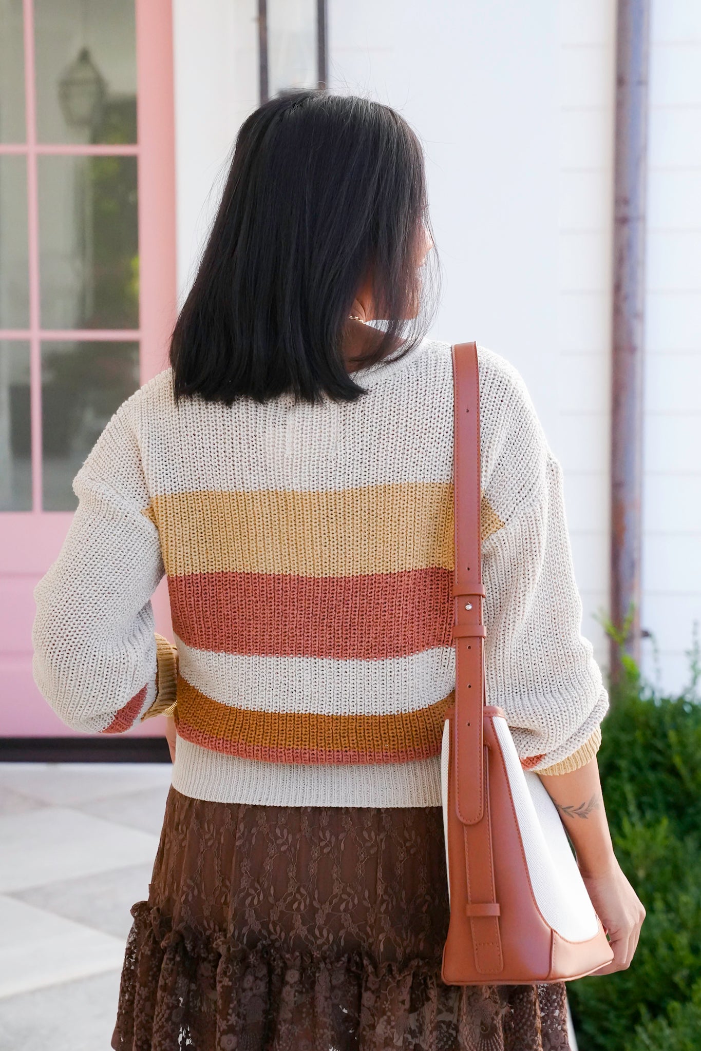 Striped Long Sleeve Knit Sweater