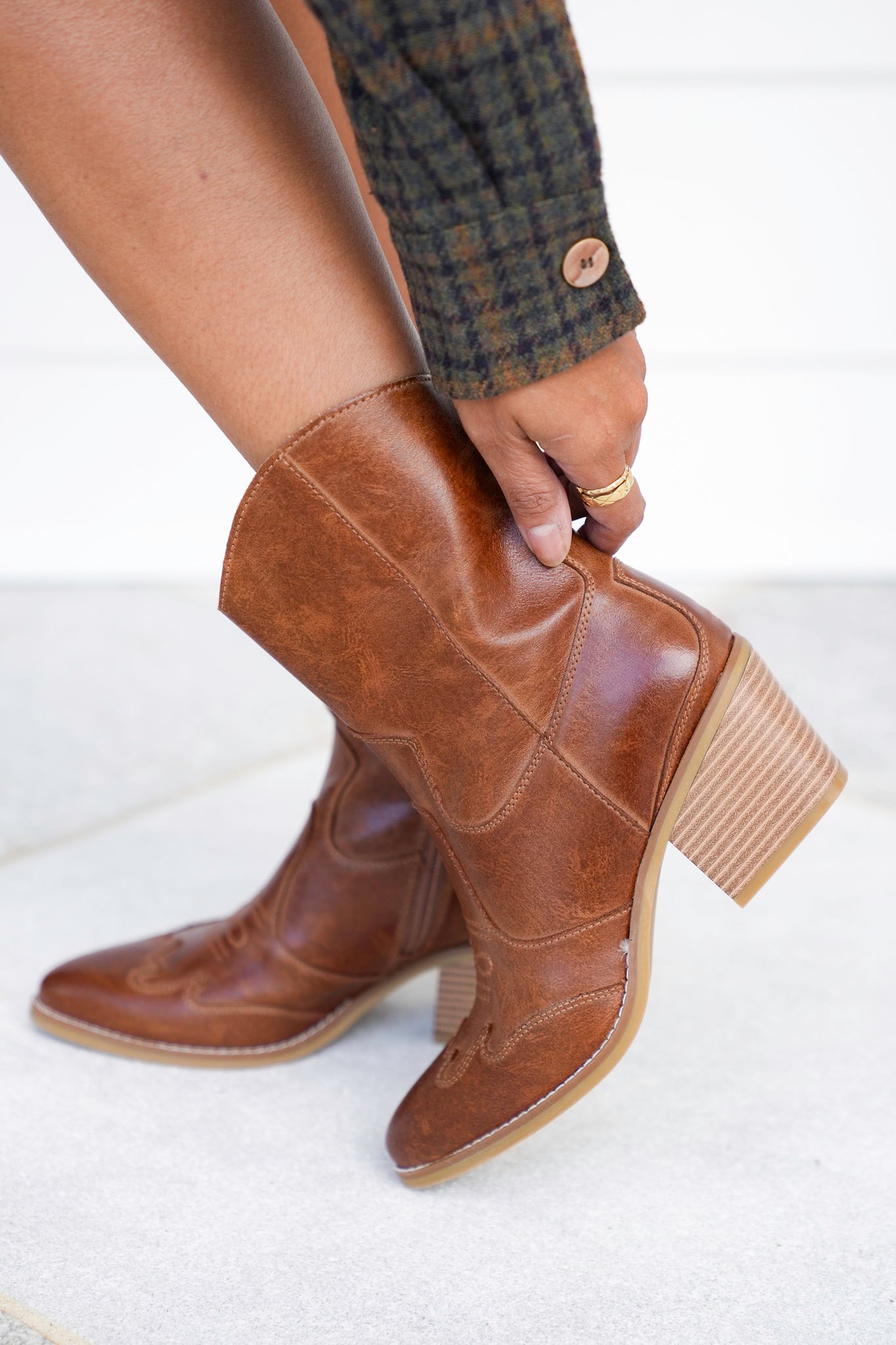 MIA Western Cowboy Boot with Block Heel