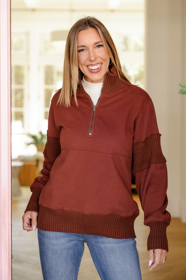 Plus/Reg Long Sleeves Half Zip Pullover Sweater