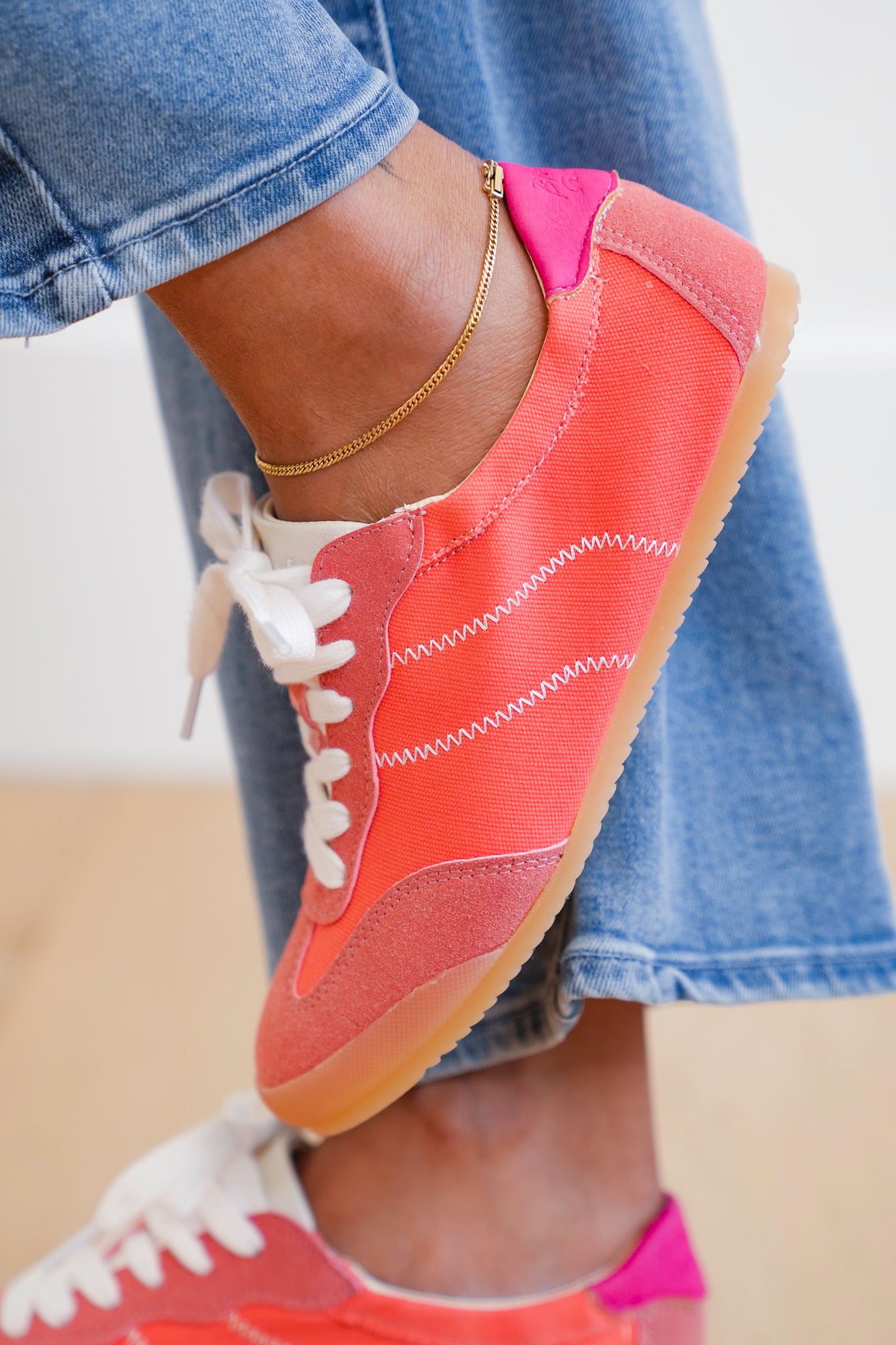 Blowfish Retro Sneaker with Zig Zag Stitch Detail