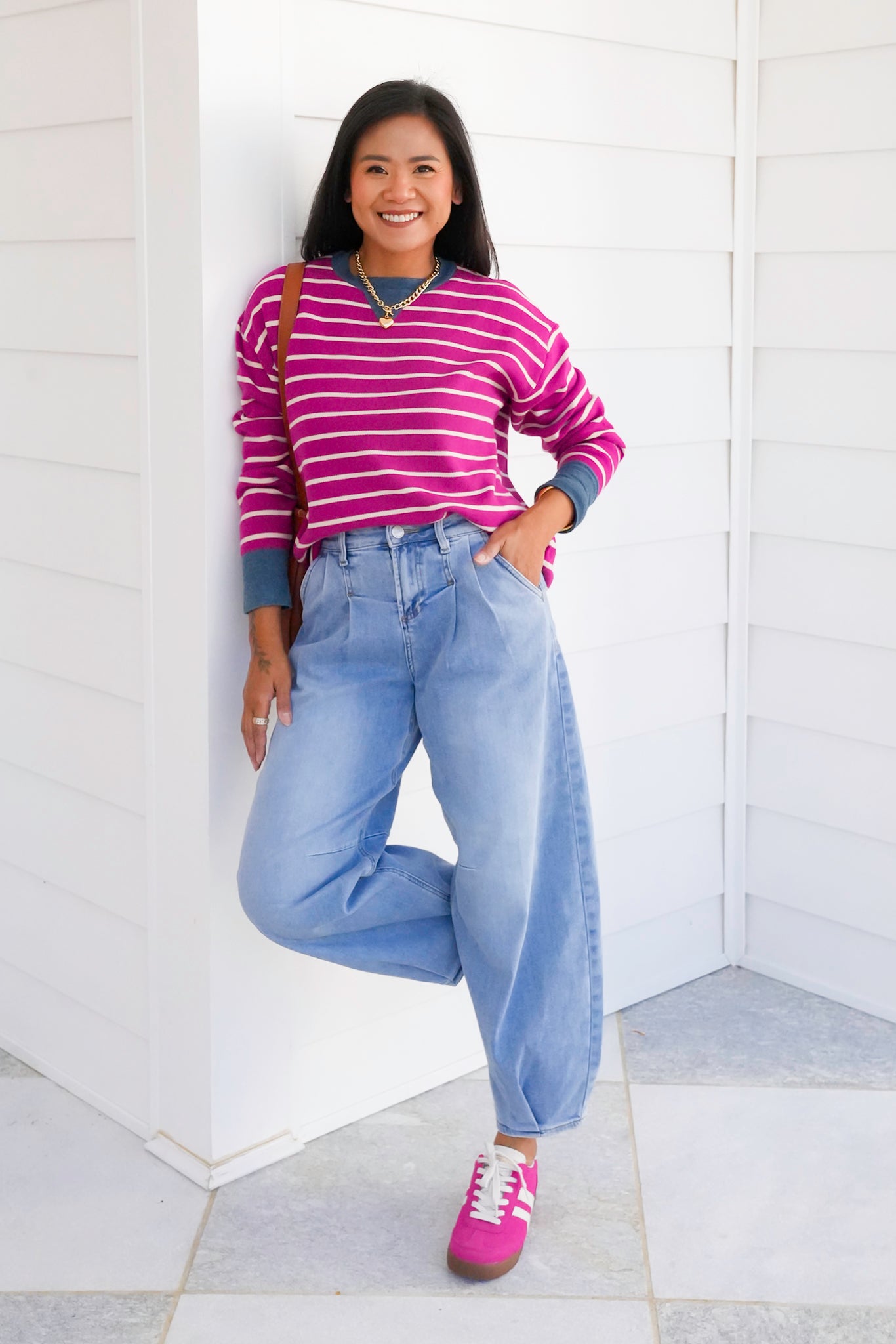 Stripe Long Sleeve Pullover Sweater