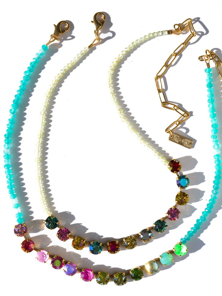 TOVA Alex Beaded Crystal Necklace - Freckled Poppy
