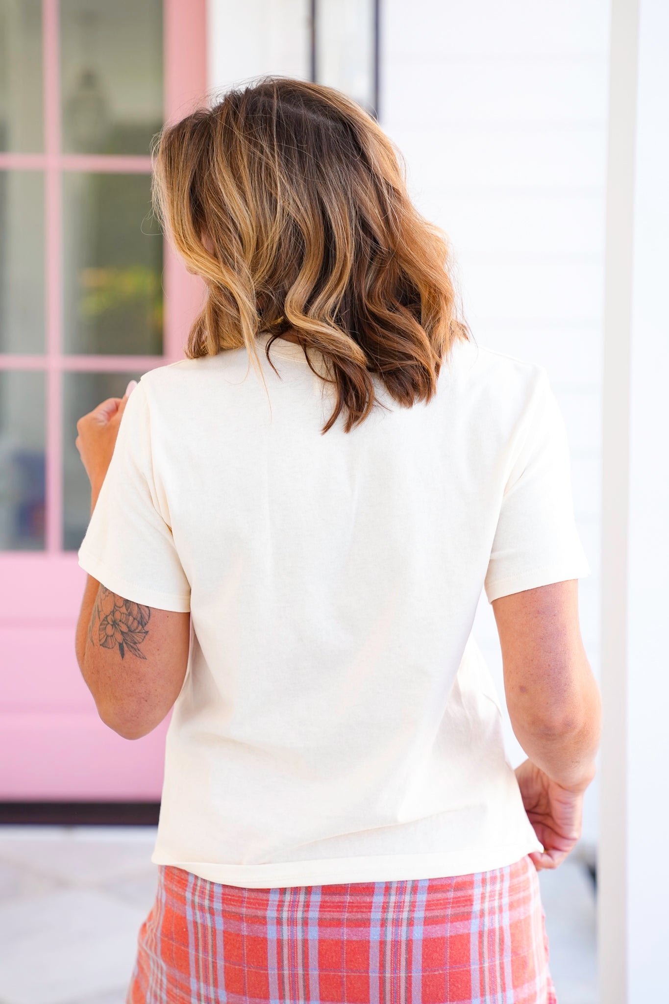 Vanilla Cotton Short Sleeve Basic Tee
