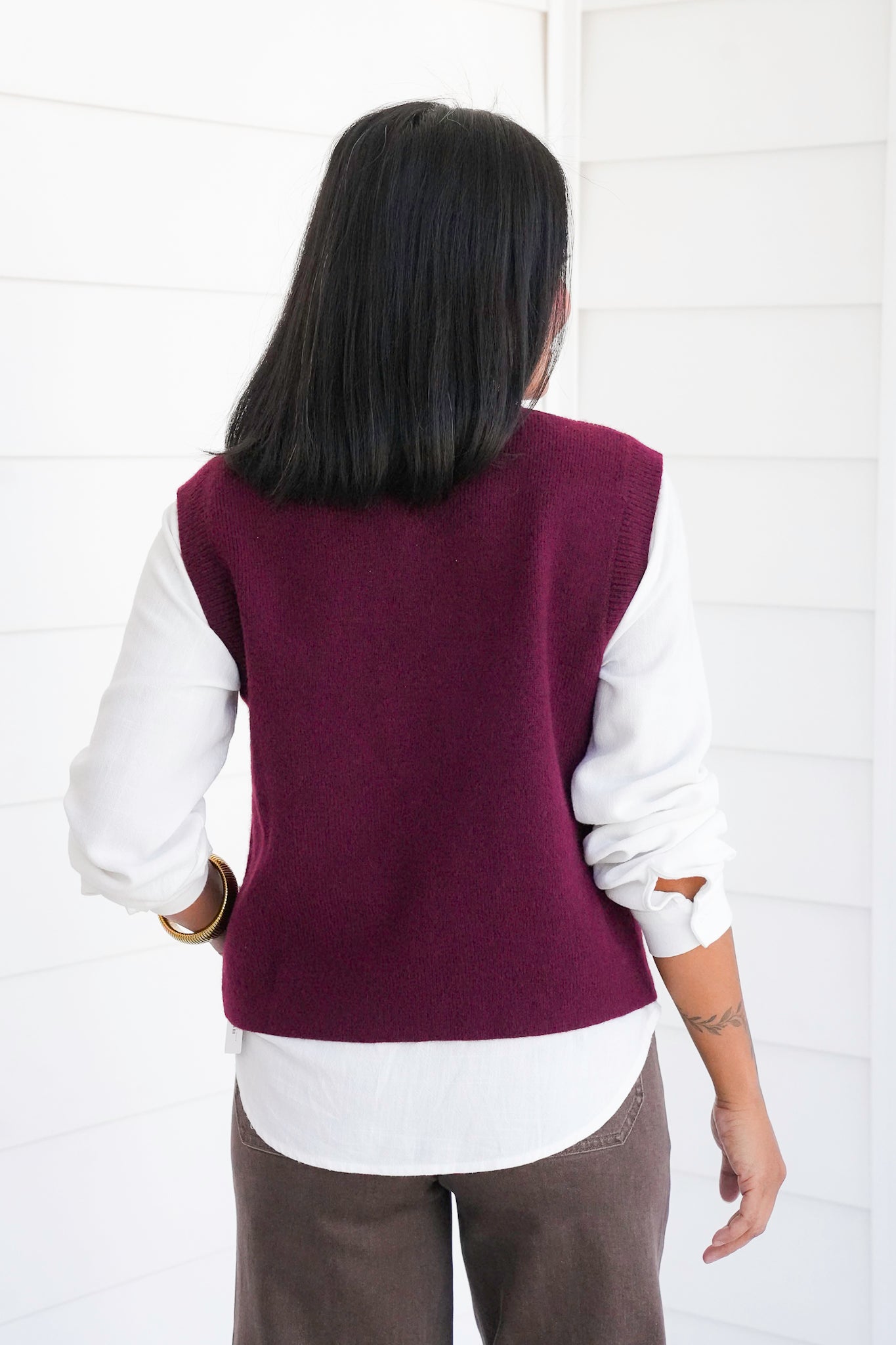 Solid Button Down Sweater Vest
