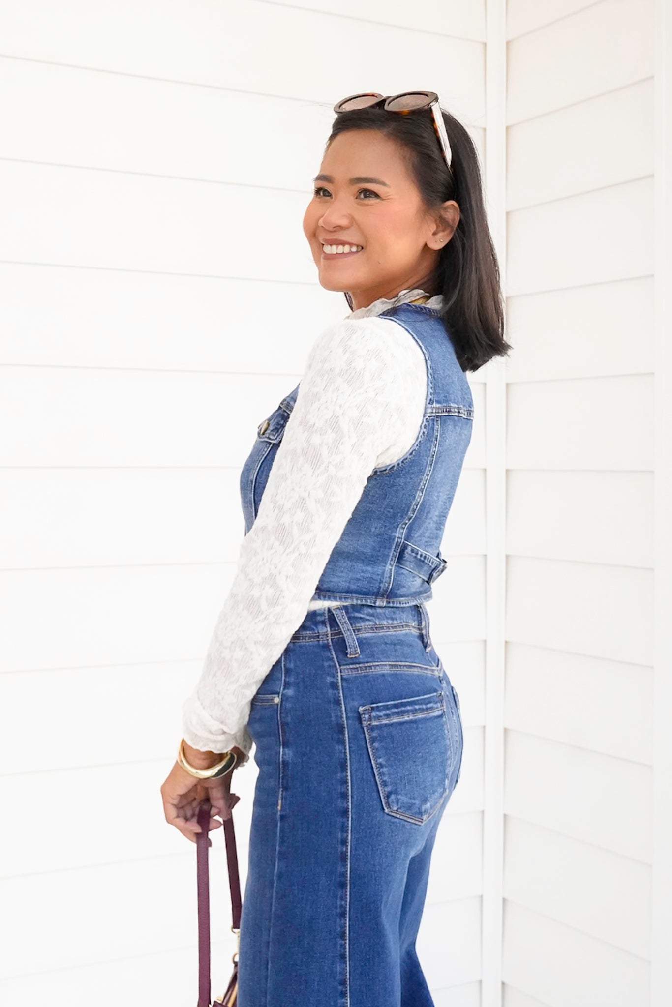 Medium Wash Button Down Vest