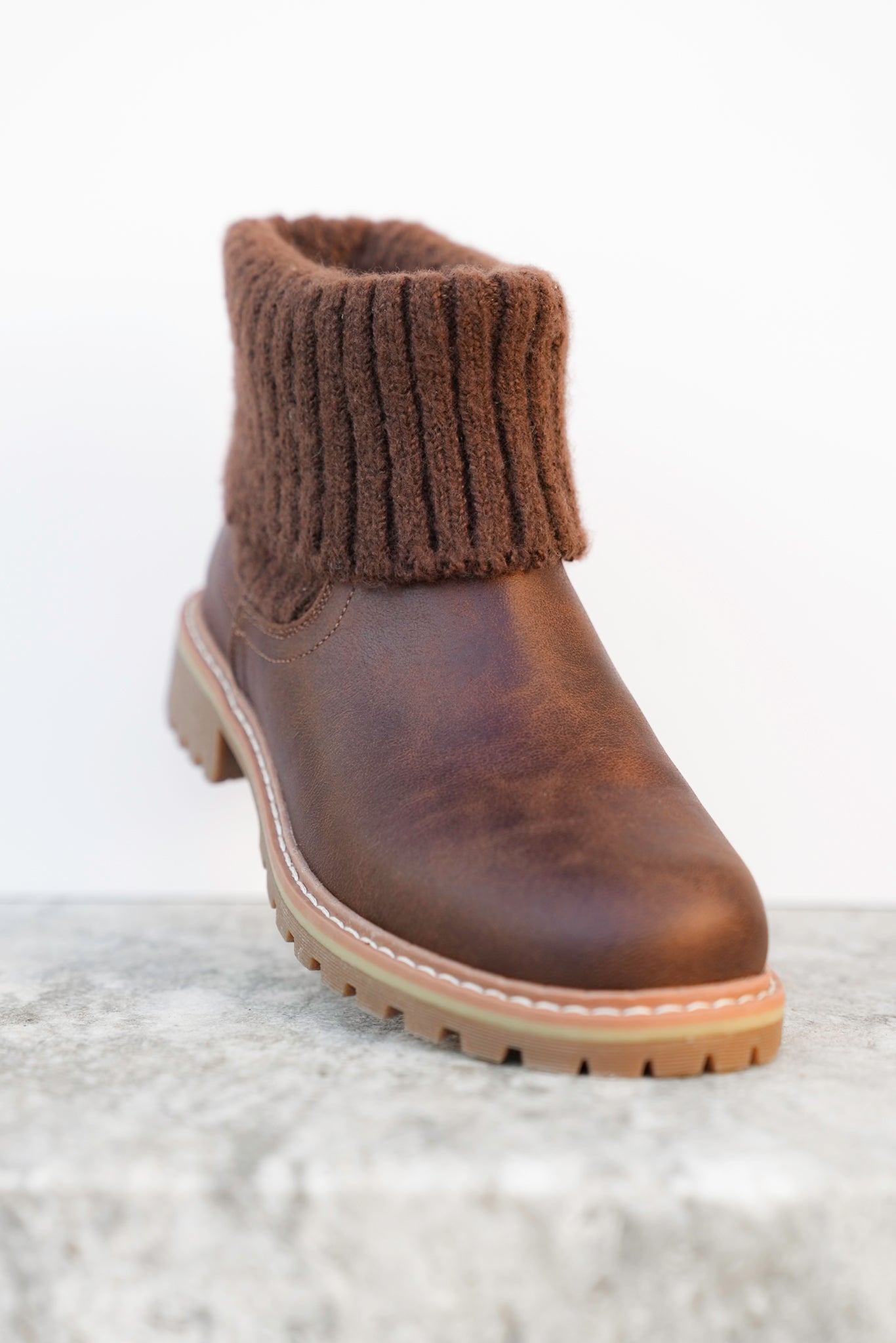 Corky's "Quiver" Vegan Leather Ankle Booties with Sweater Cuff