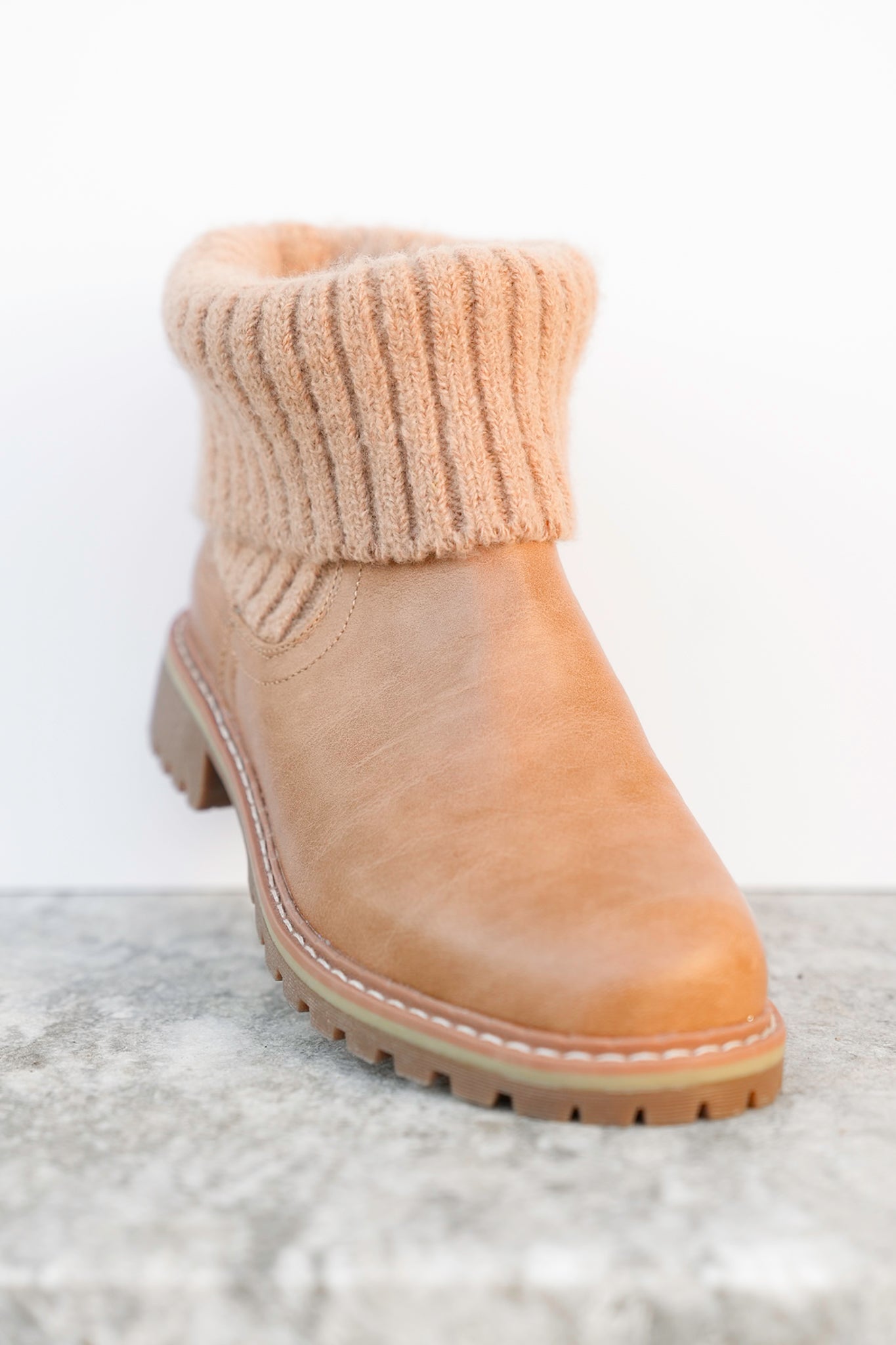Corky's "Quiver" Vegan Leather Ankle Booties with Sweater Cuff