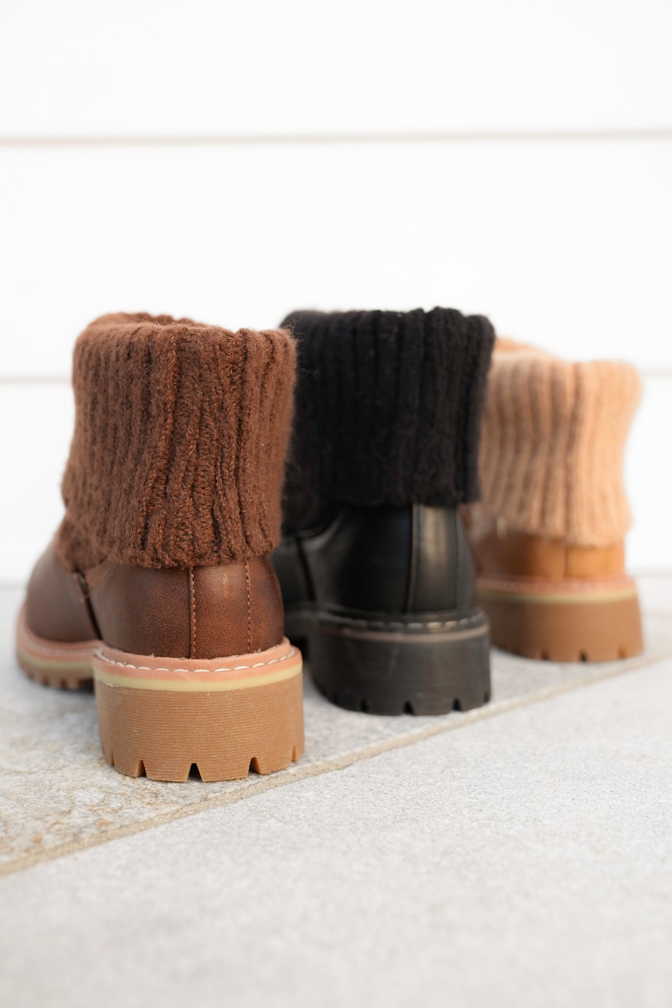 Corky's "Quiver" Vegan Leather Ankle Booties with Sweater Cuff