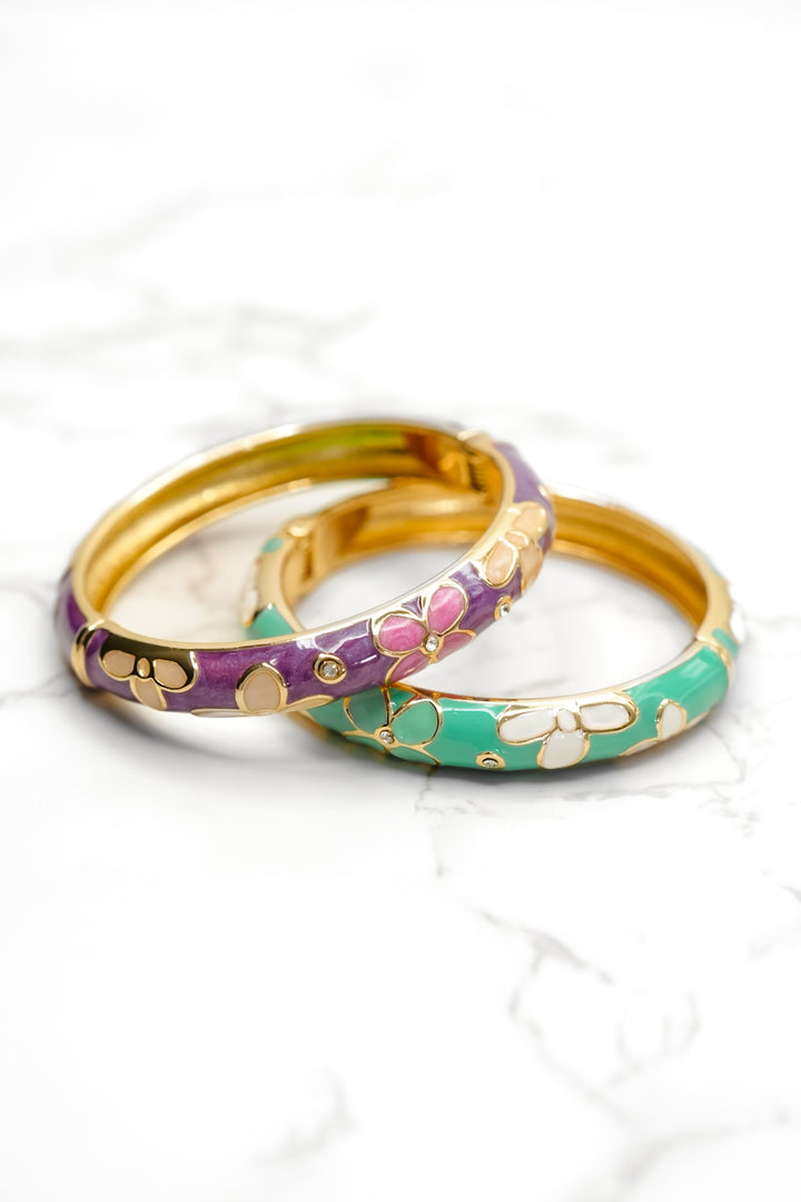 Enamel Flower Bangle