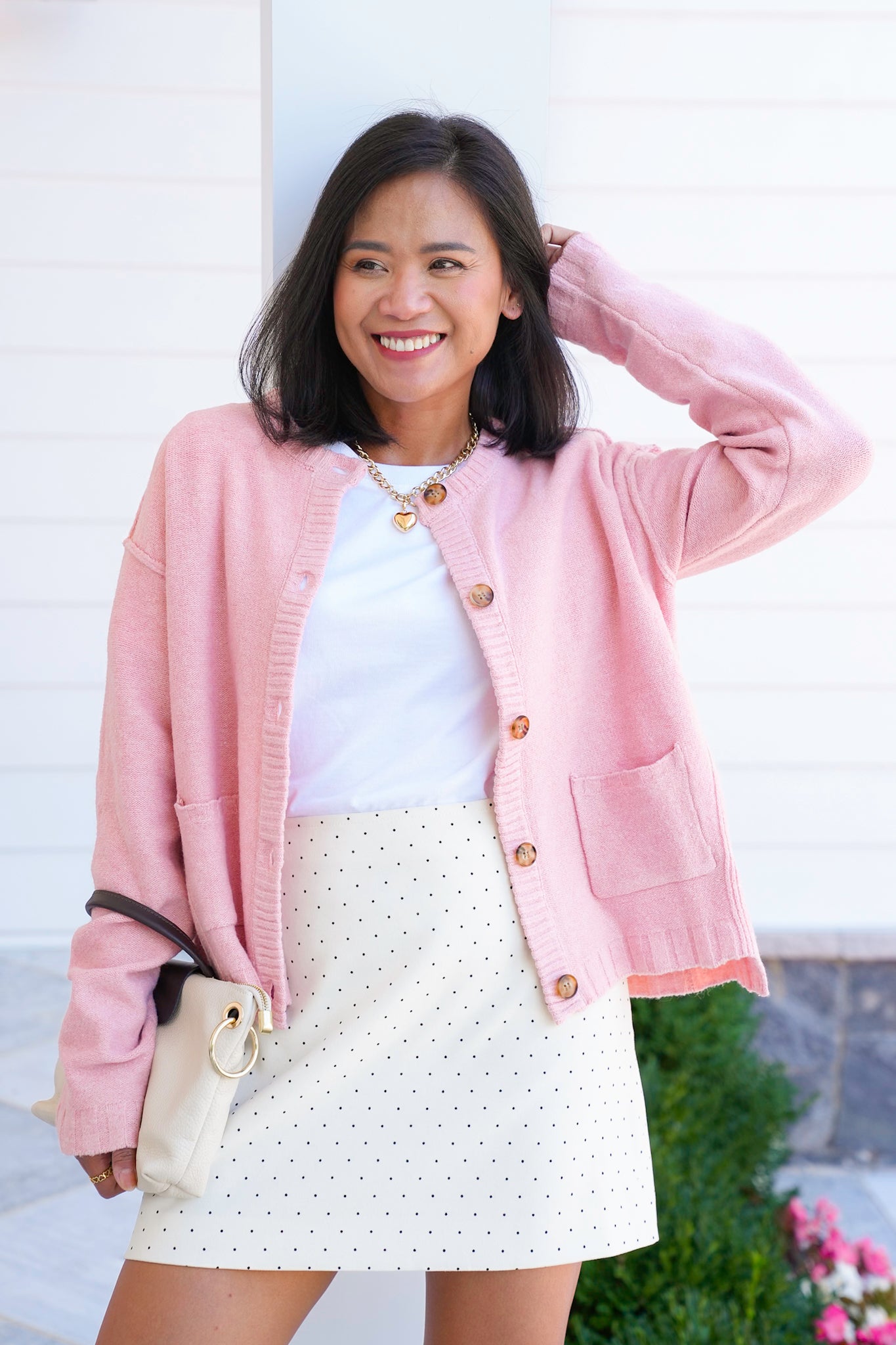 Brushed Knit Long Sleeve Button Down Cardigan