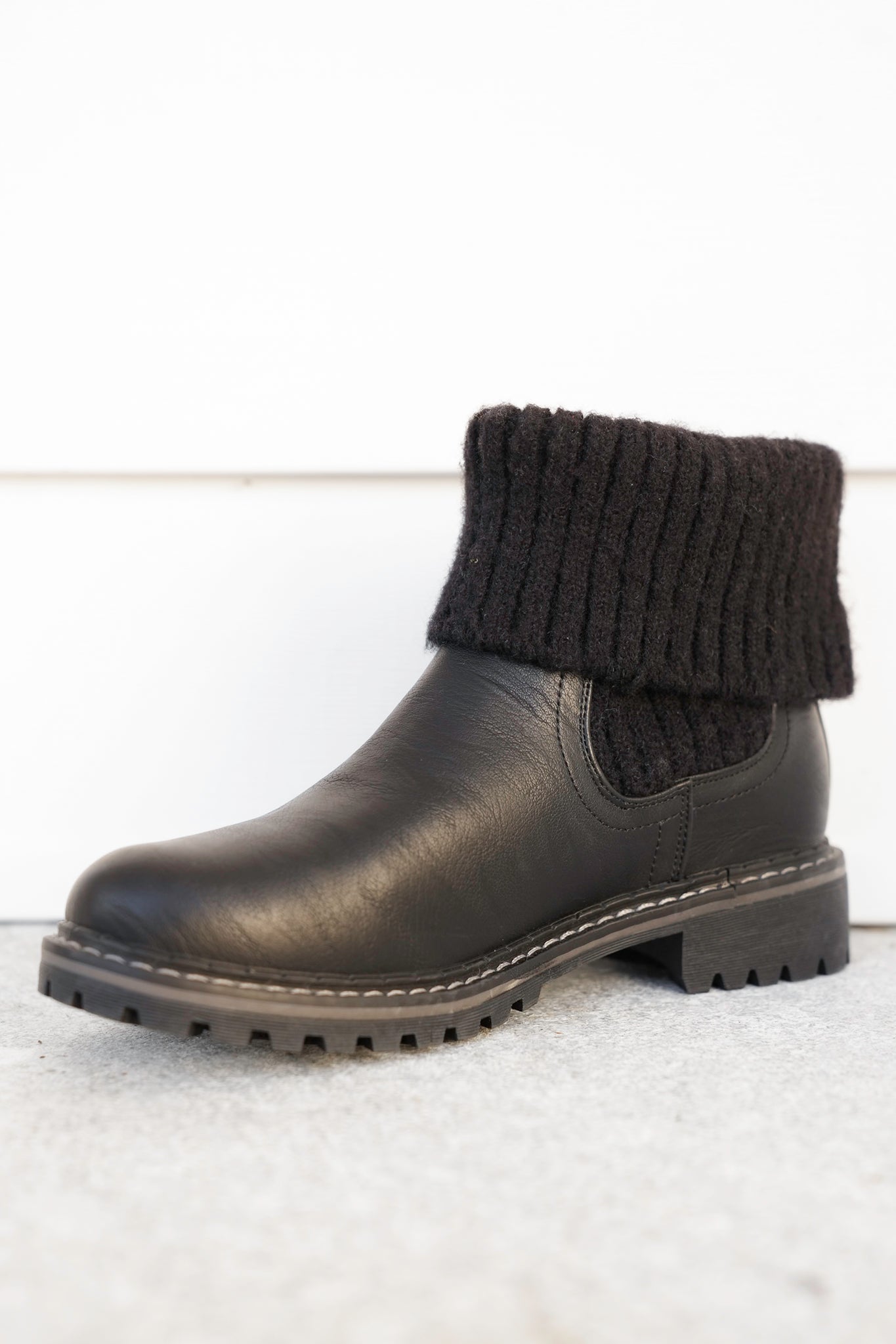 Corky's "Quiver" Vegan Leather Ankle Booties with Sweater Cuff