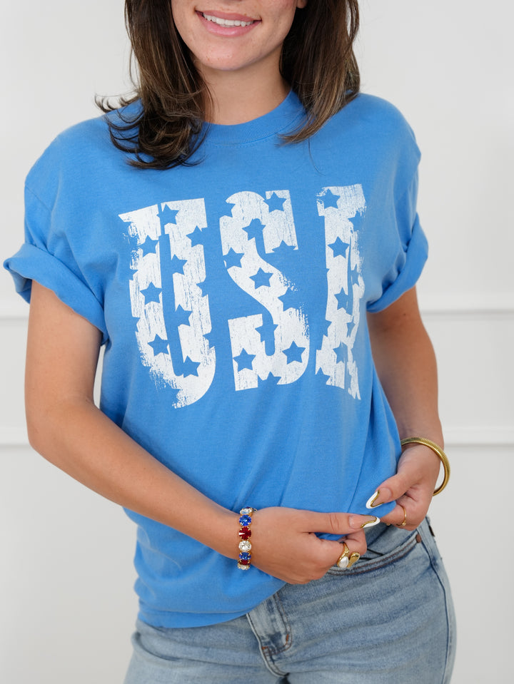 Plus/Reg Short Sleeve "USA" Graphic Tee