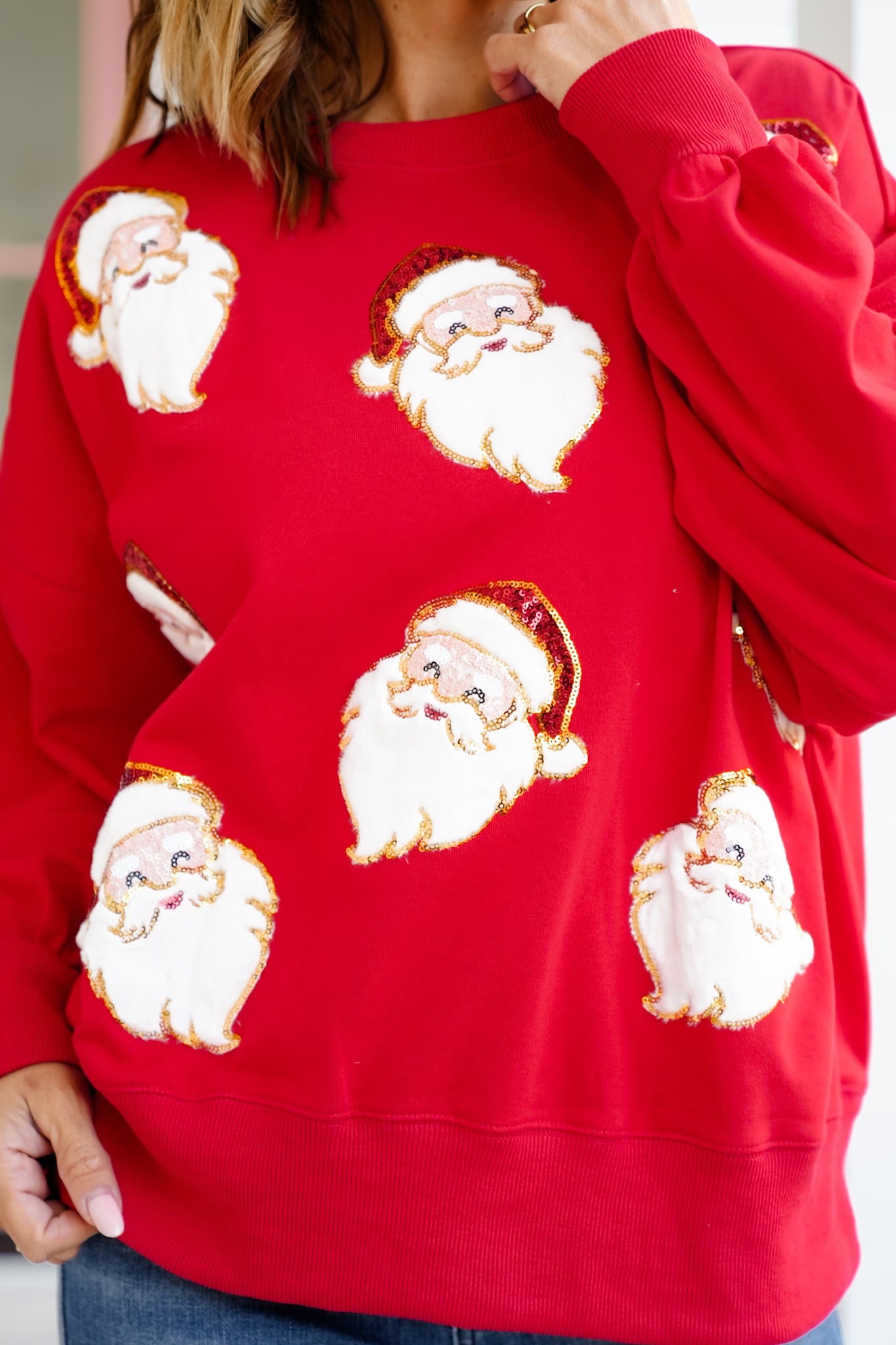 Long Sleeve Santa Pullover Sweatshirt