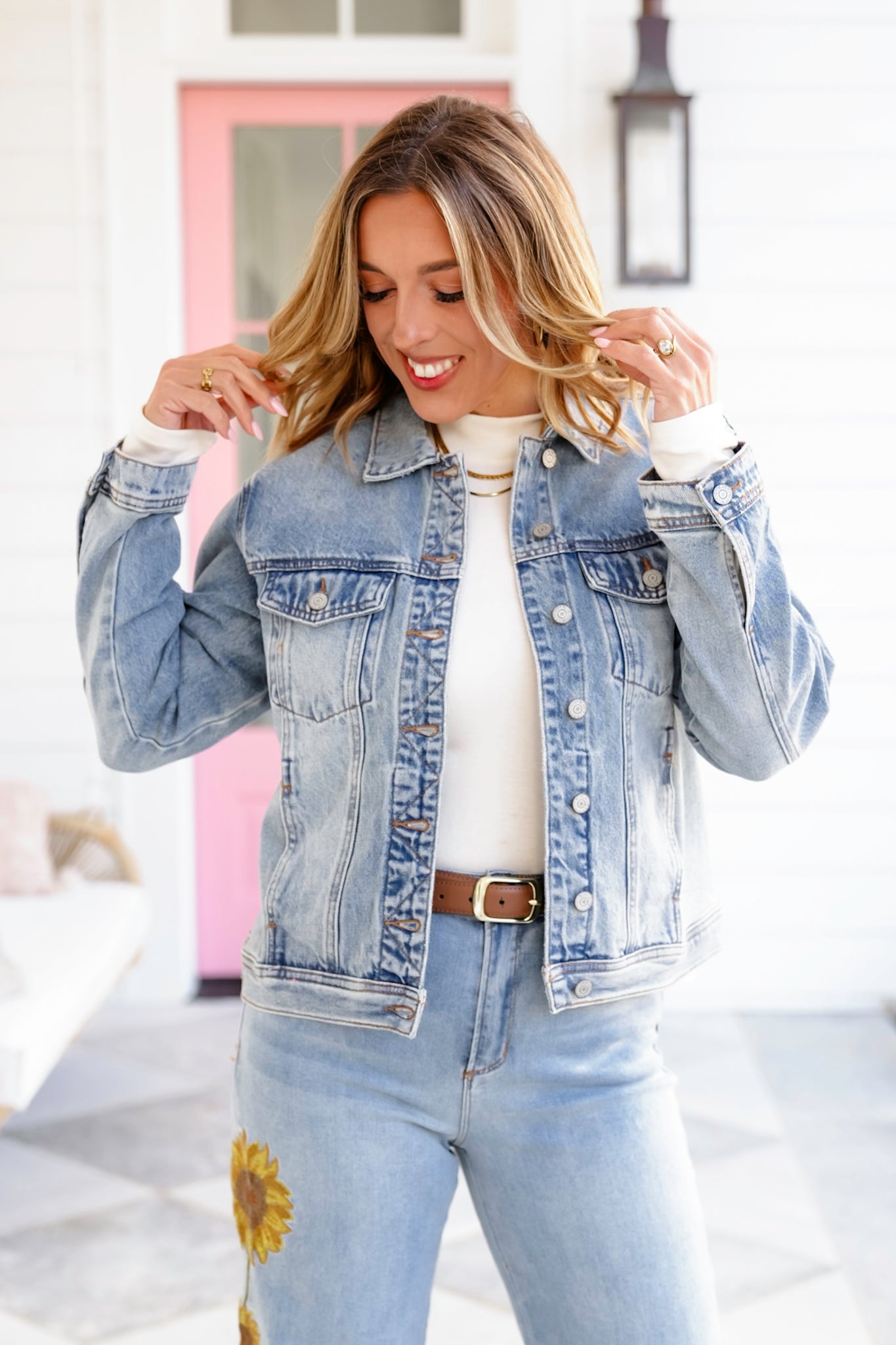 Judy Blue Light Wash Long Sleeve Button Down Jacket