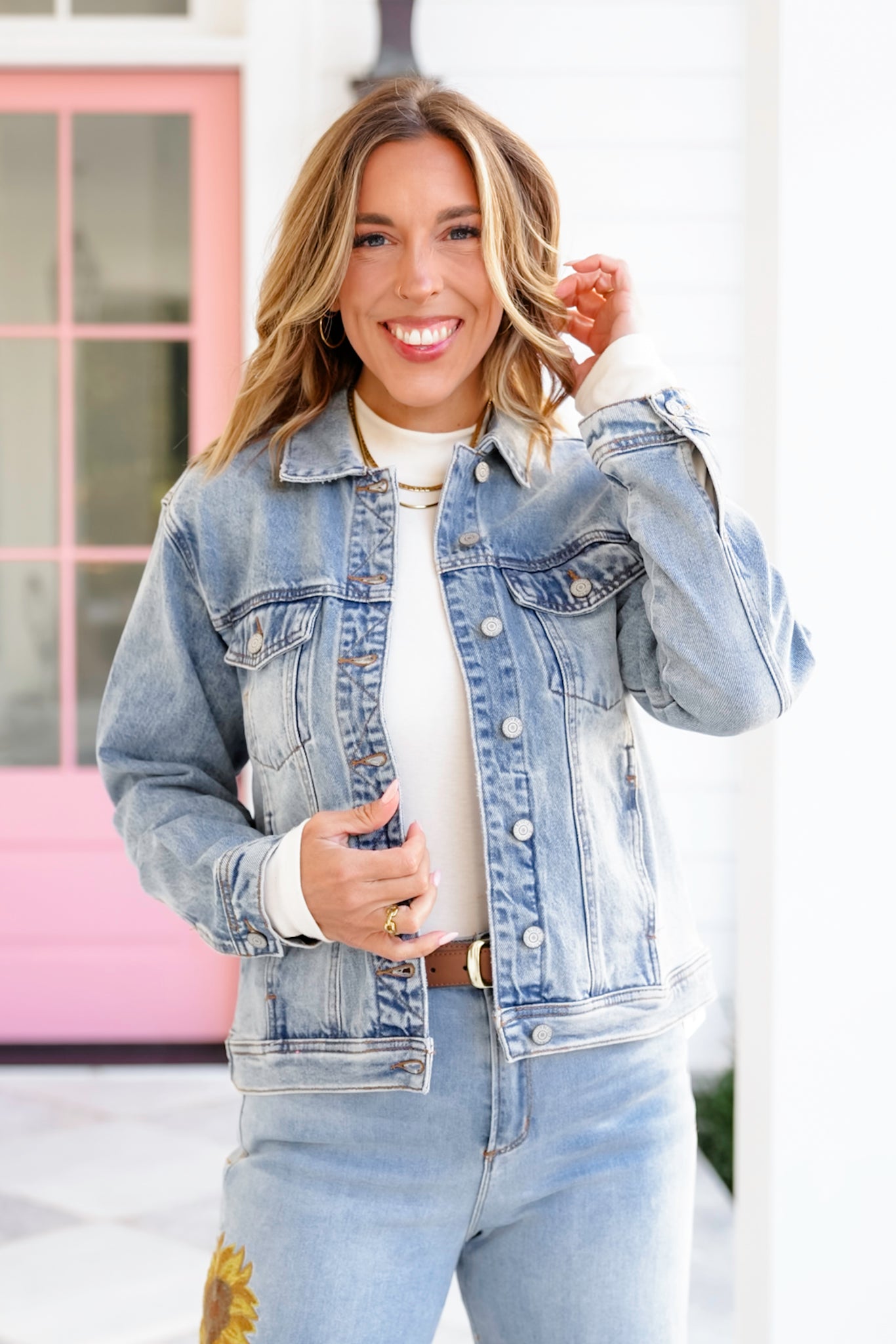Judy Blue Light Wash Long Sleeve Button Down Jacket