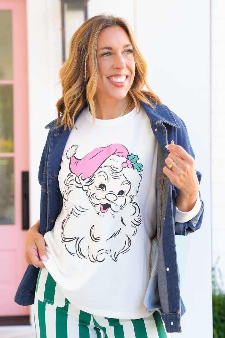 Plus/Reg  Long Sleeve Santa Pullover Sweatshirt