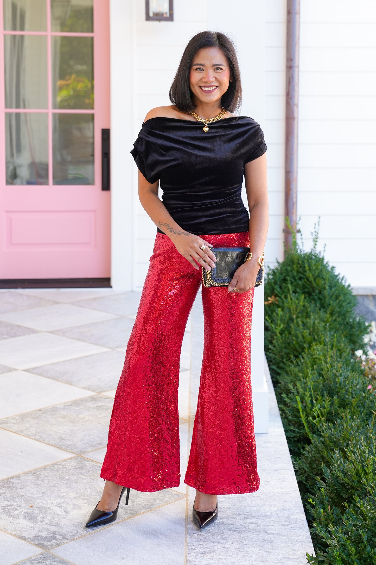 Velvet Off Shoulder Ruched Top