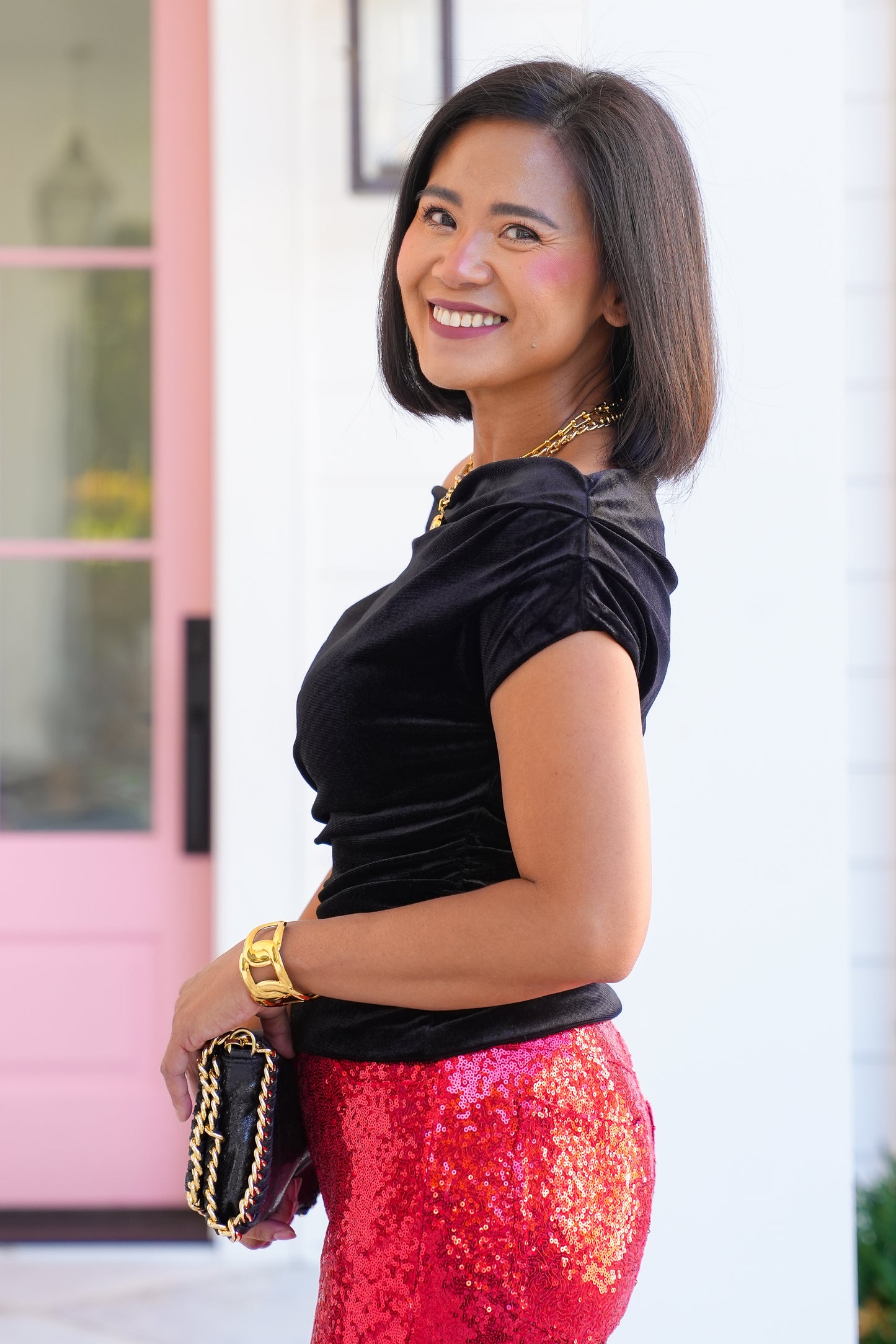 Velvet Off Shoulder Ruched Top