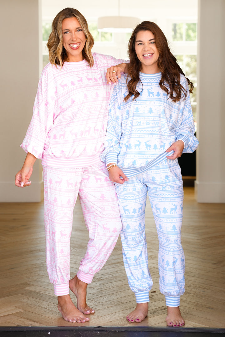 Christmas Print Elastic Waist Joggers Pants