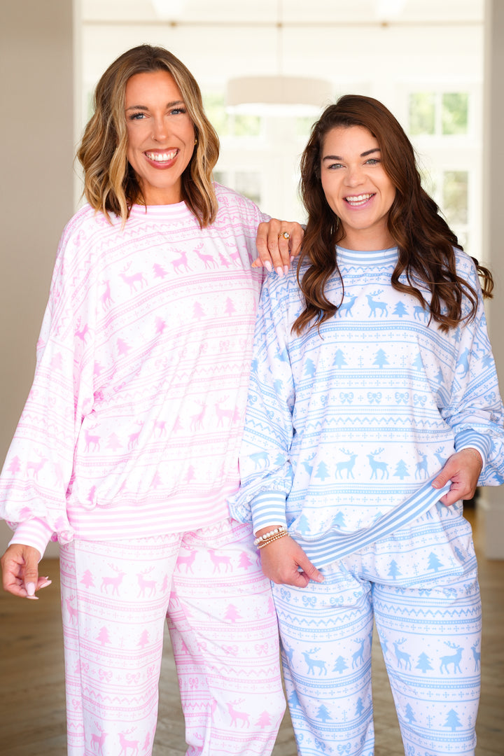 Christmas Print Long Sleeve Fleece Sweatshirt