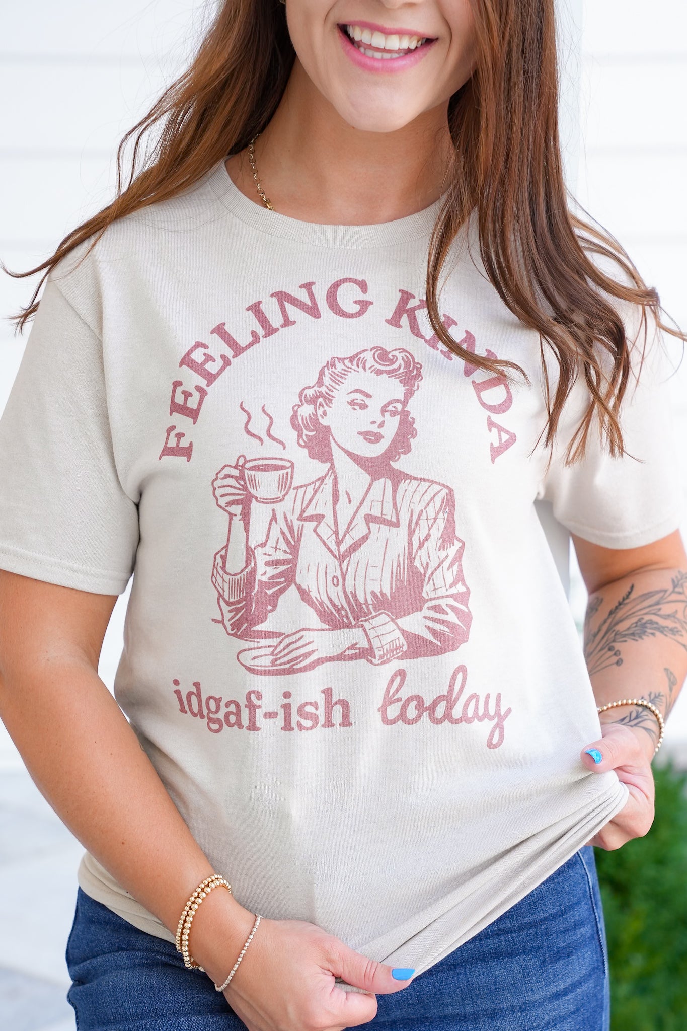 Plus/Reg Short Sleeve "Feeling Kinda" Graphic Tee