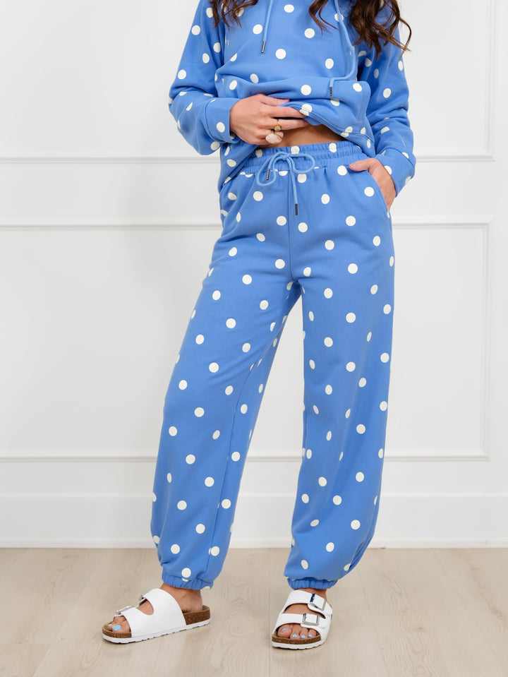 Polka Dot Elastic Waist Lounge Jogger Pants