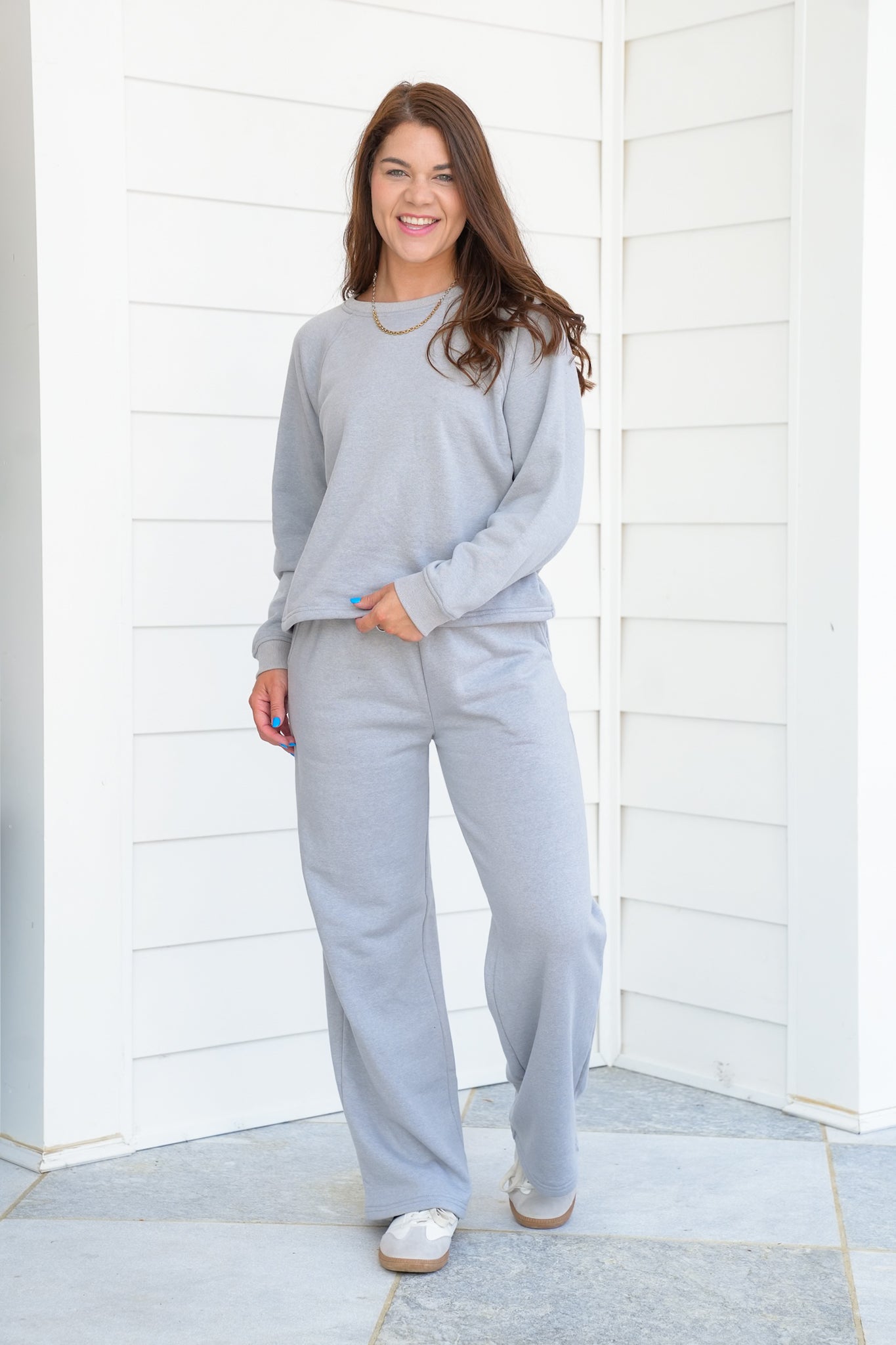 Restock! Door Buster! Zenana Fleece Raglan Sleeve Pullover and Sweatpants Set