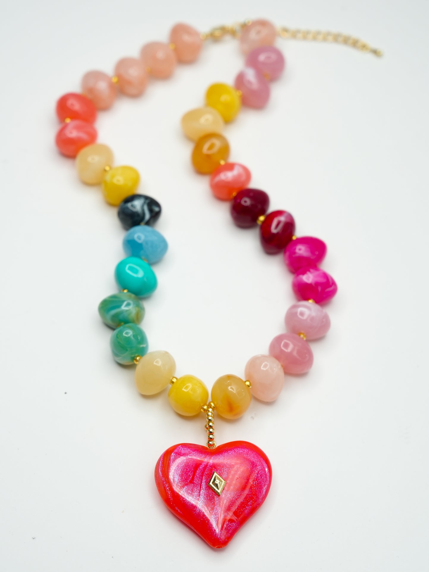 Gemelli Tisha Beaded Heart Charm Necklace