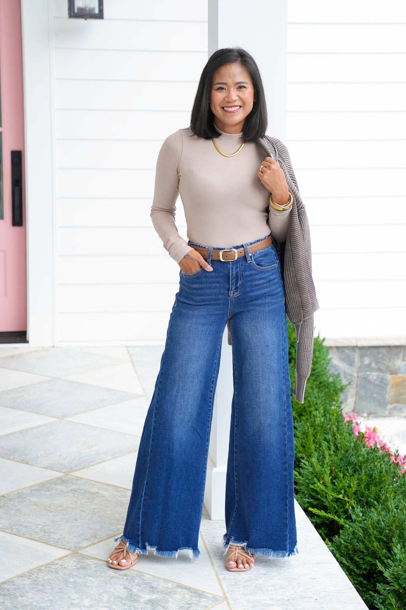 Long Sleeve Mock Neck Knit Top